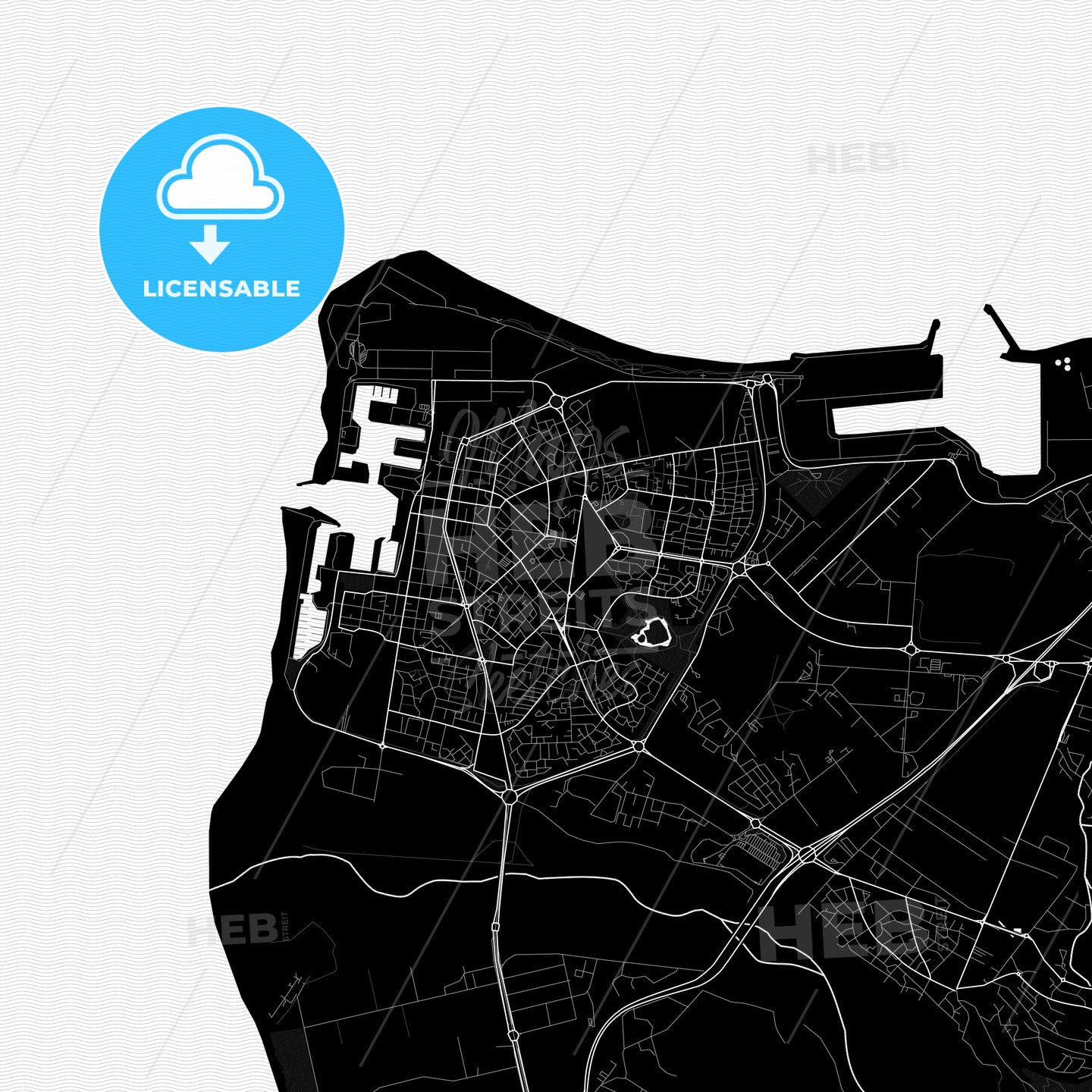Le Port, France PDF map