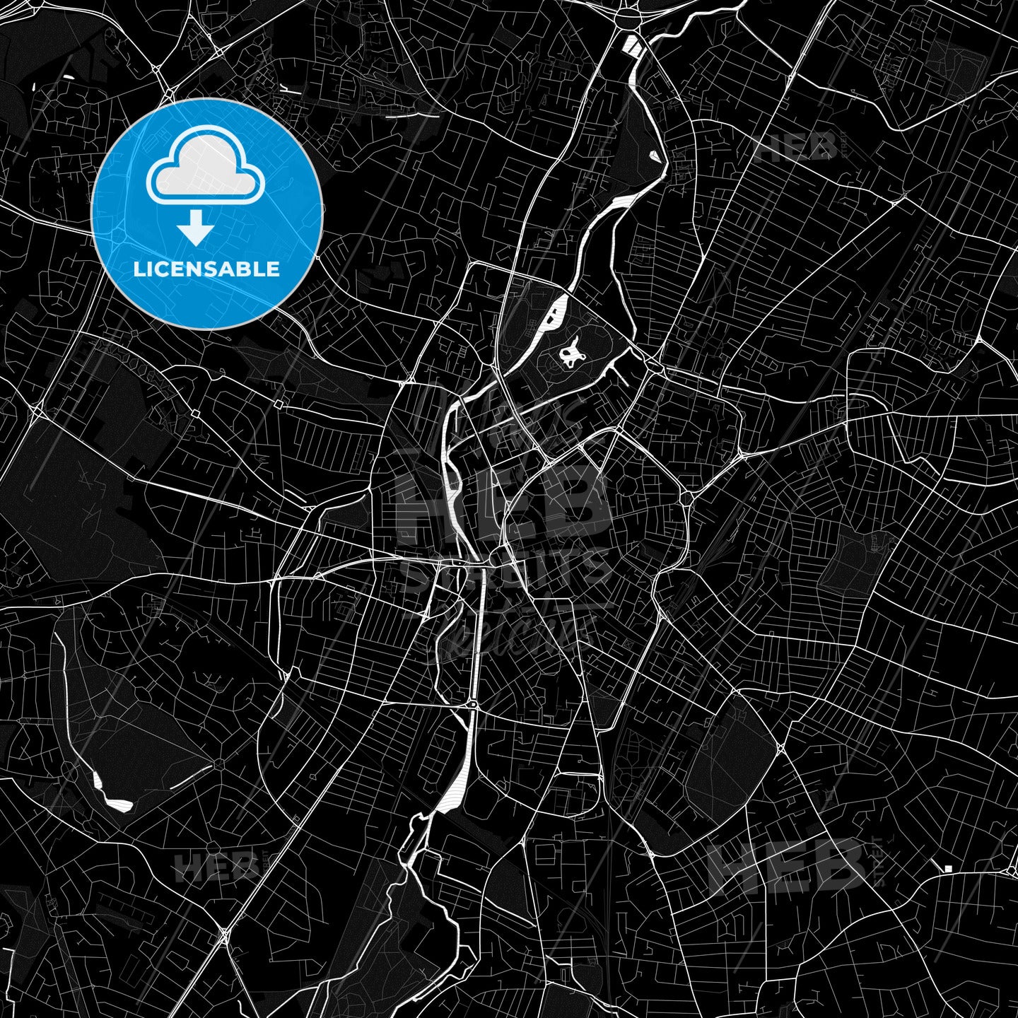 Leicester, England PDF map