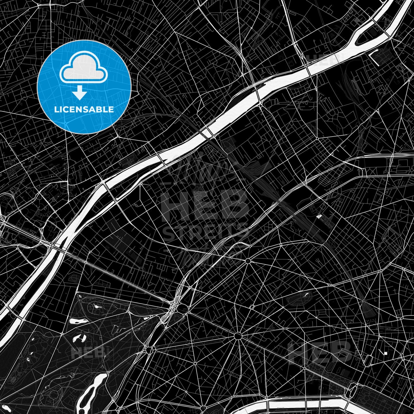 Levallois-Perret, France PDF map