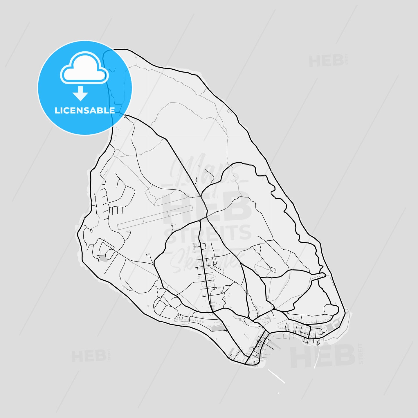 Light map of Mackinac Island, USA