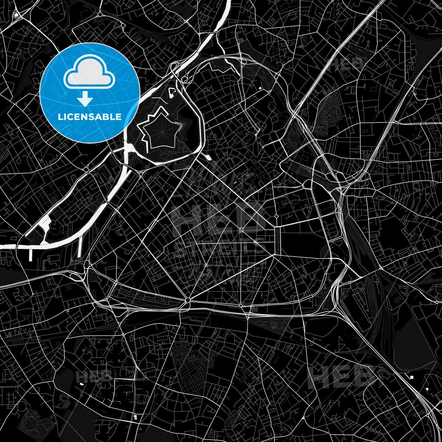 Lille, France PDF map