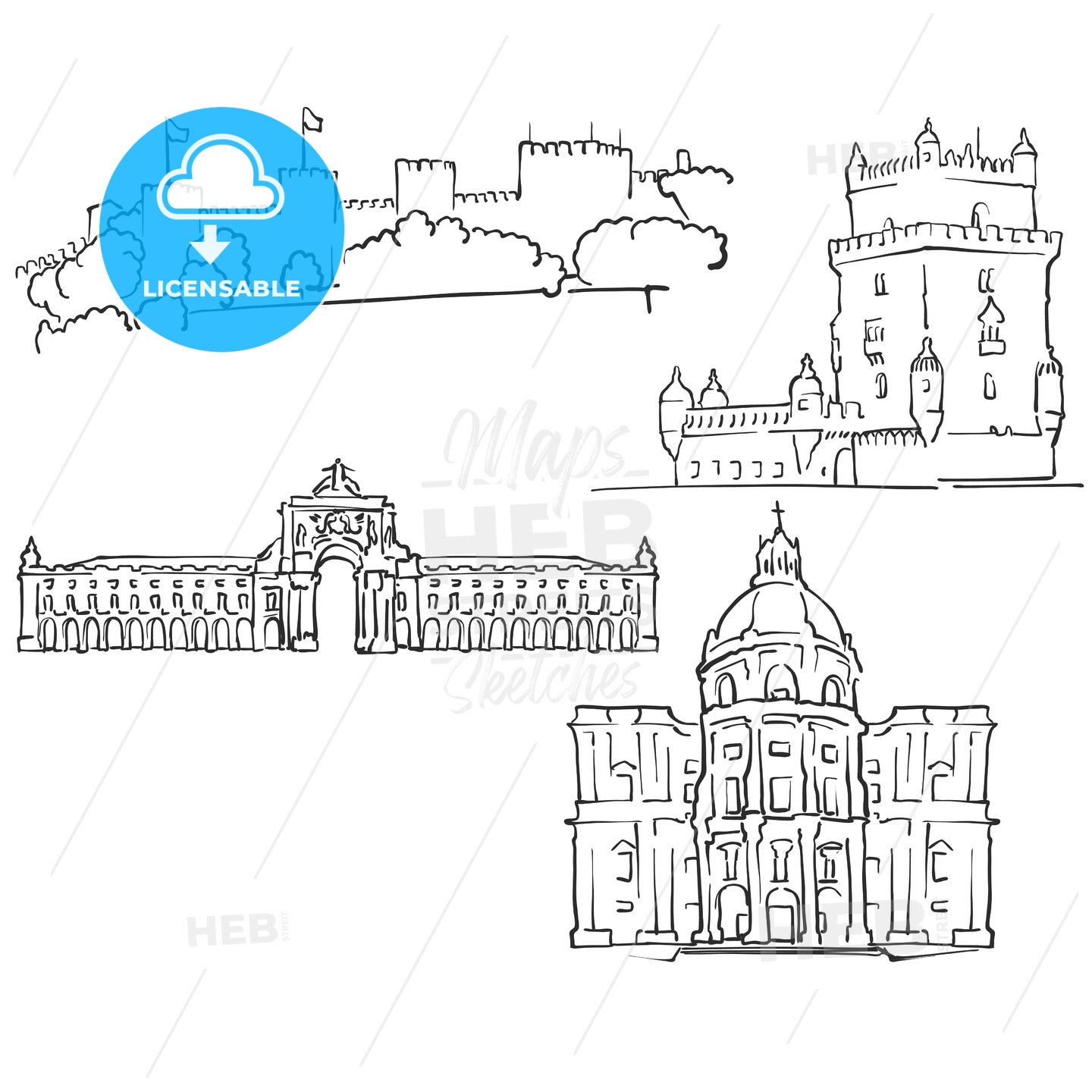 Lisbon, Portugal, Famous Buildings – instant download