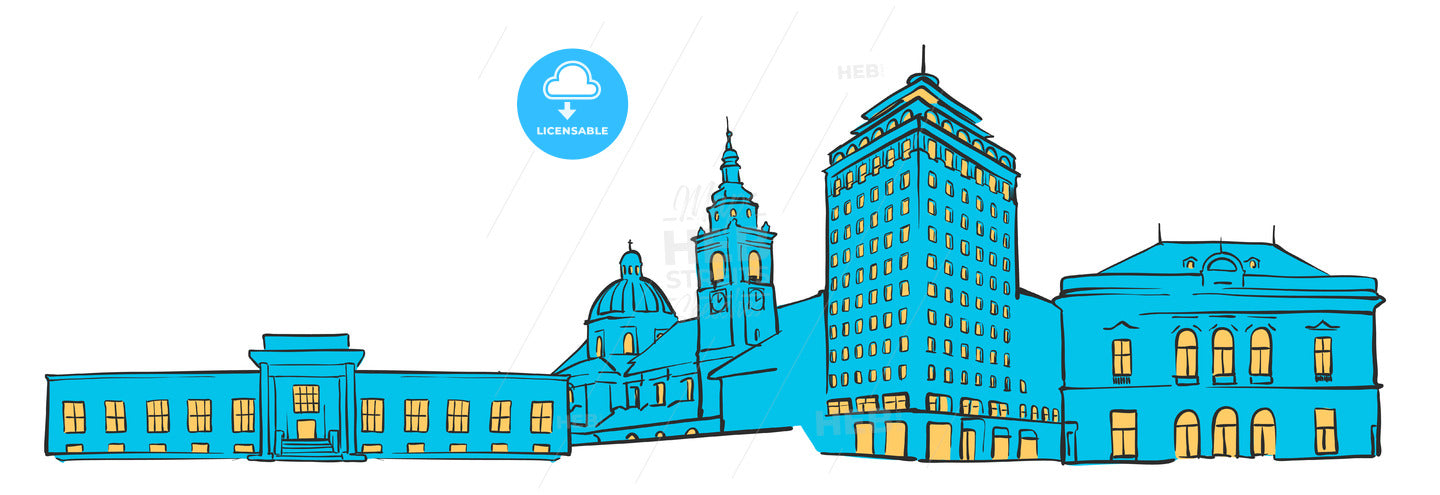 Ljubljana Colored Panorama – instant download