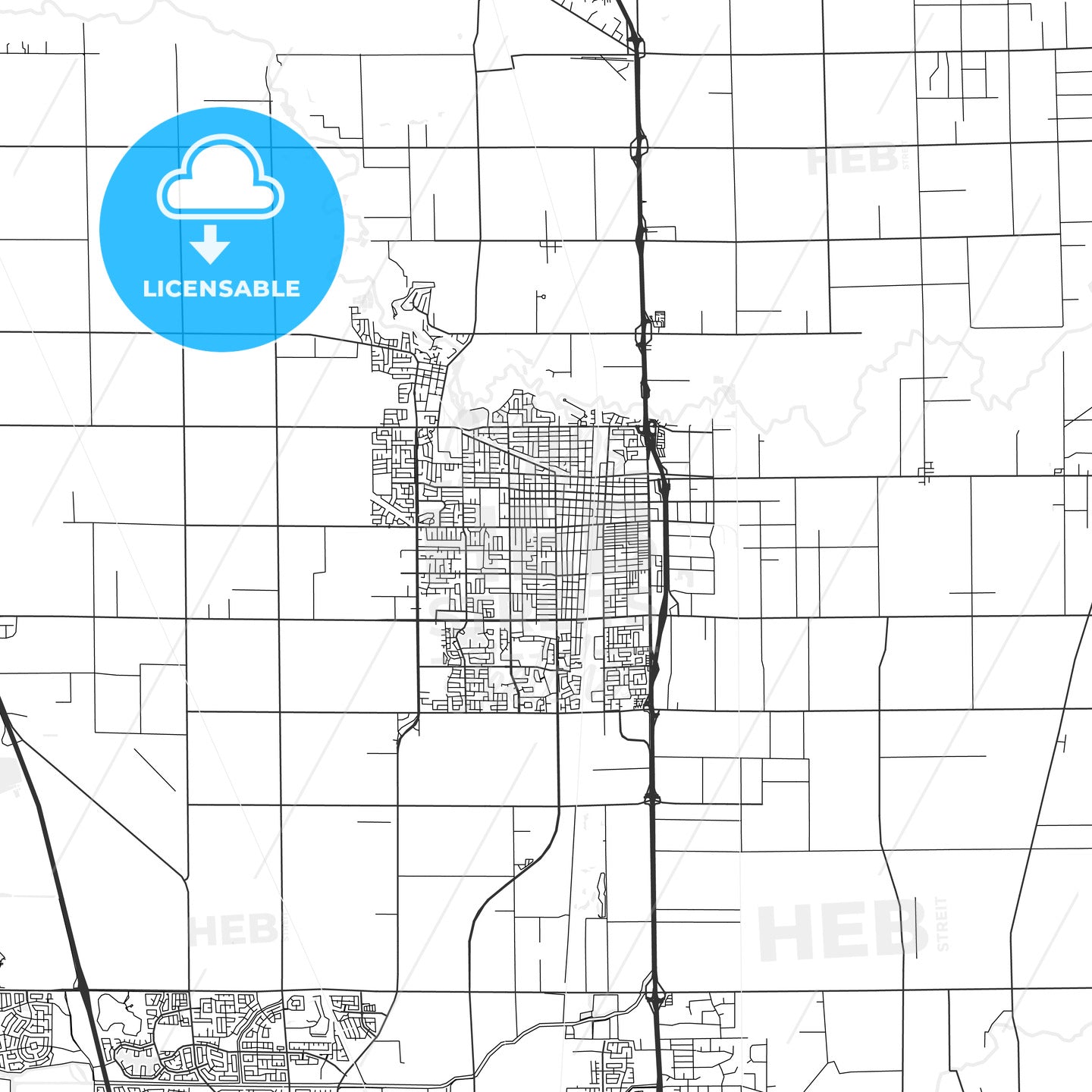 Lodi, California - Area Map - Light