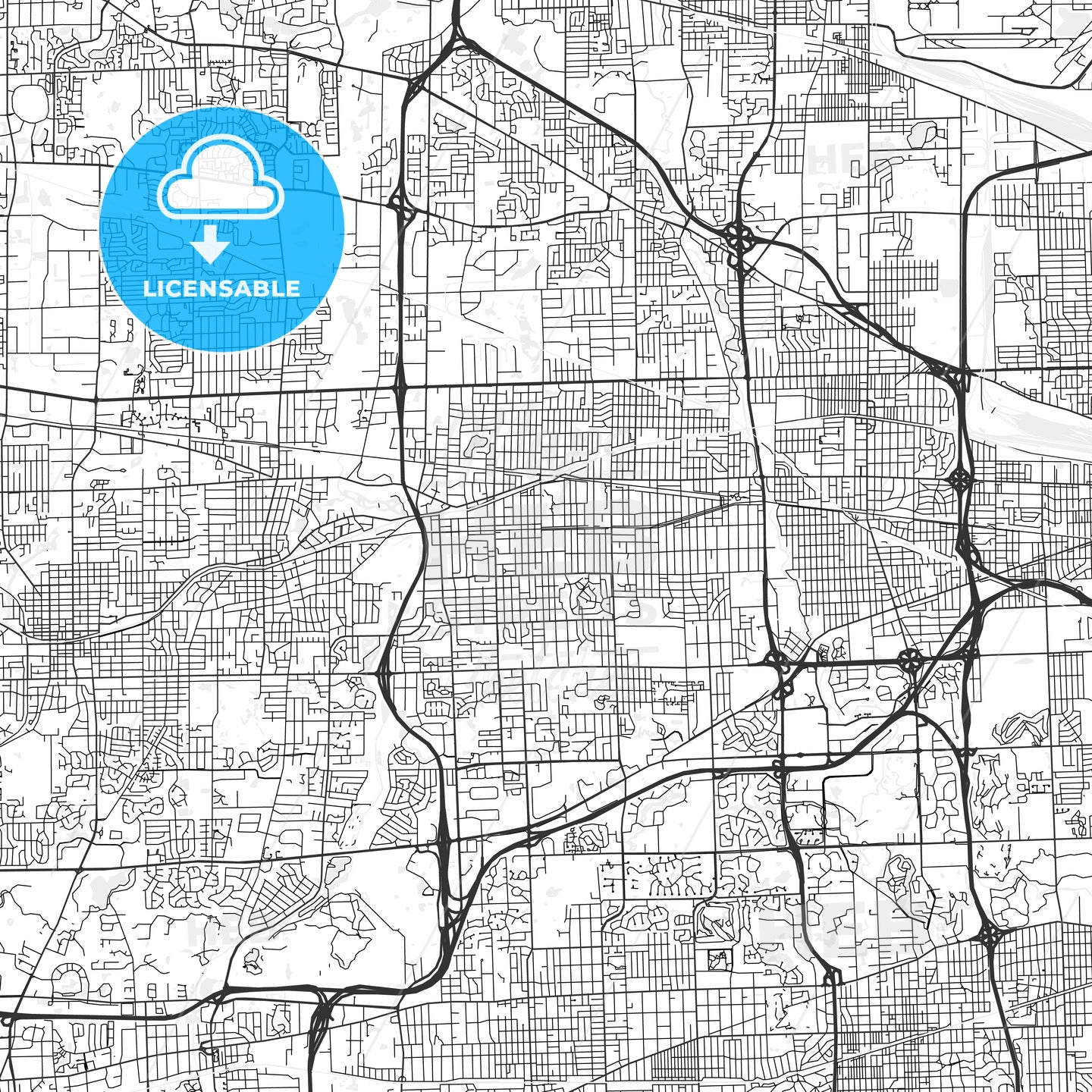 Lombard, Illinois - Area Map - Light