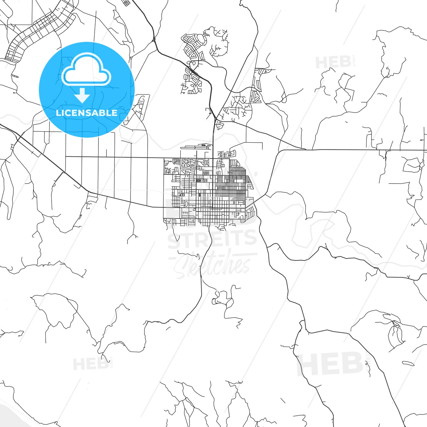 Lompoc, California - Area Map - Light