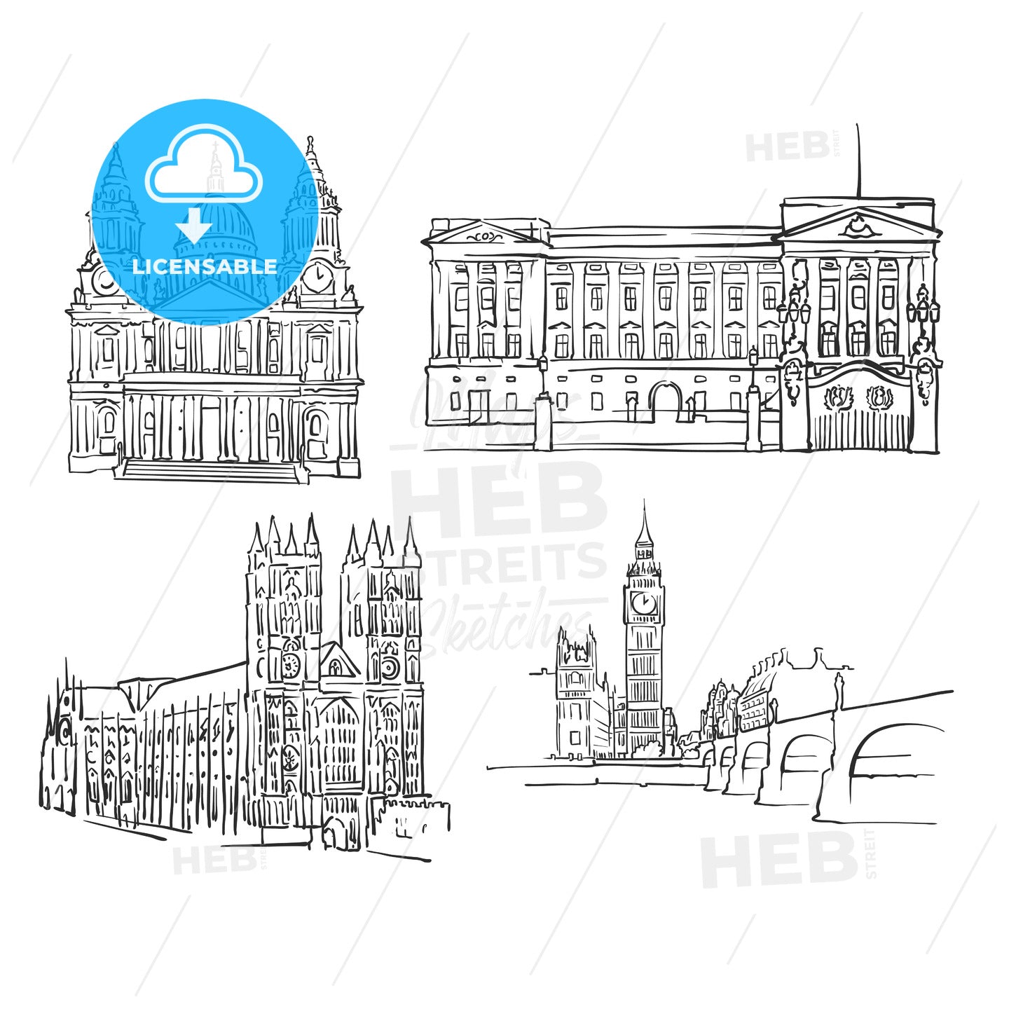 London Famous Buildings – instant download