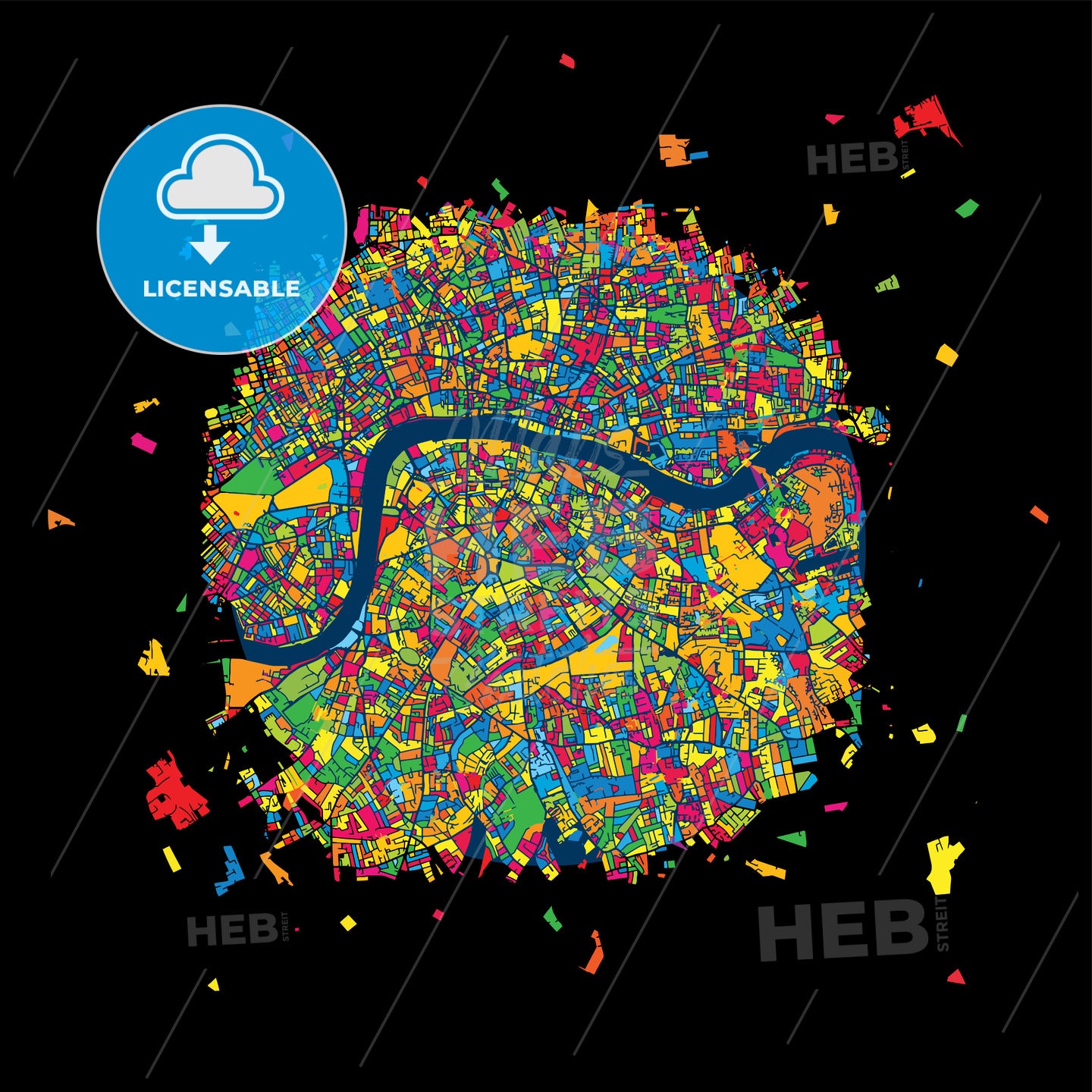 London, United Kingdom, Colorful Artmap