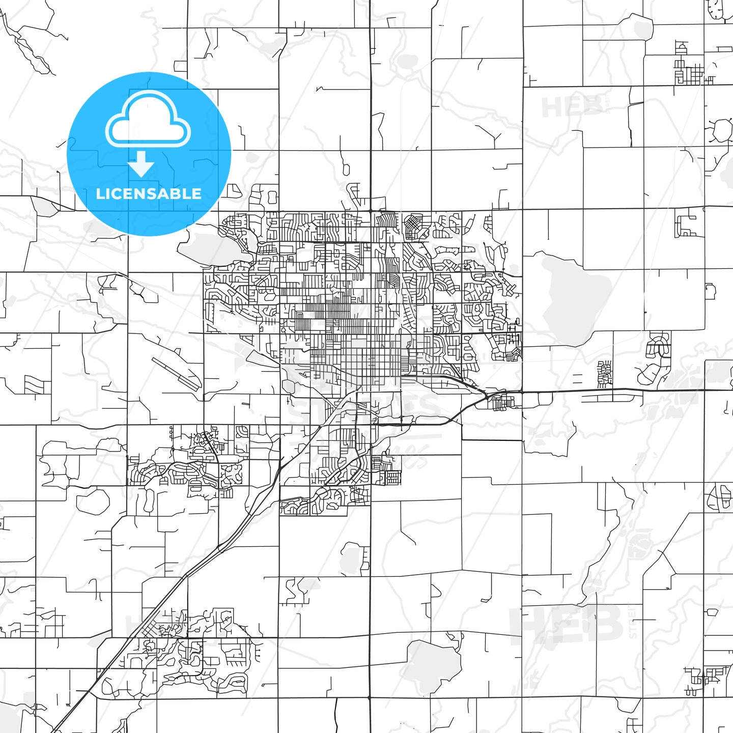 Longmont, Colorado - Area Map - Light