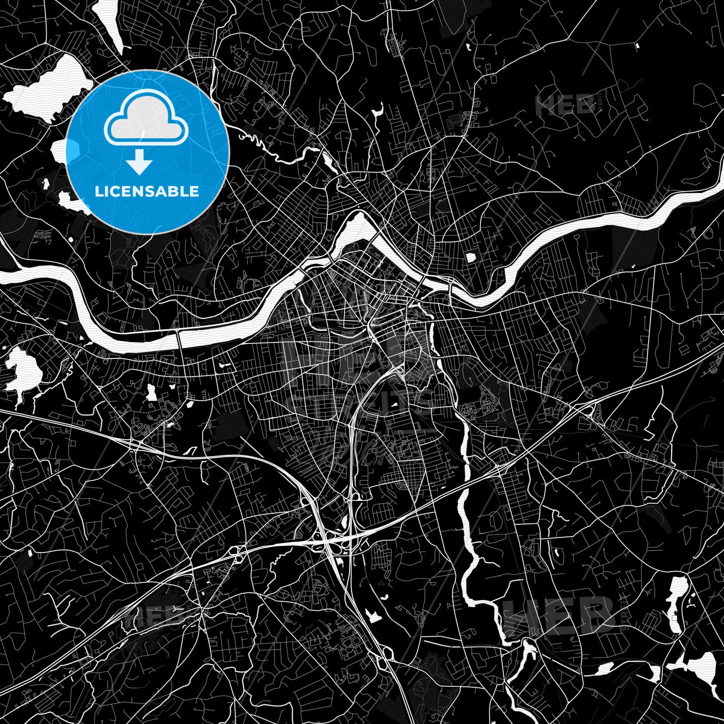Lowell, Massachusetts, United States, PDF map