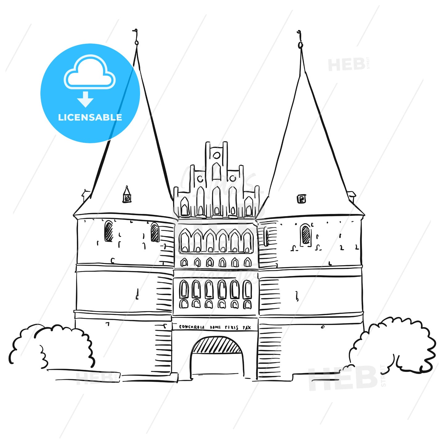 Lubeck Old Gate, German Tourist Landmark – instant download