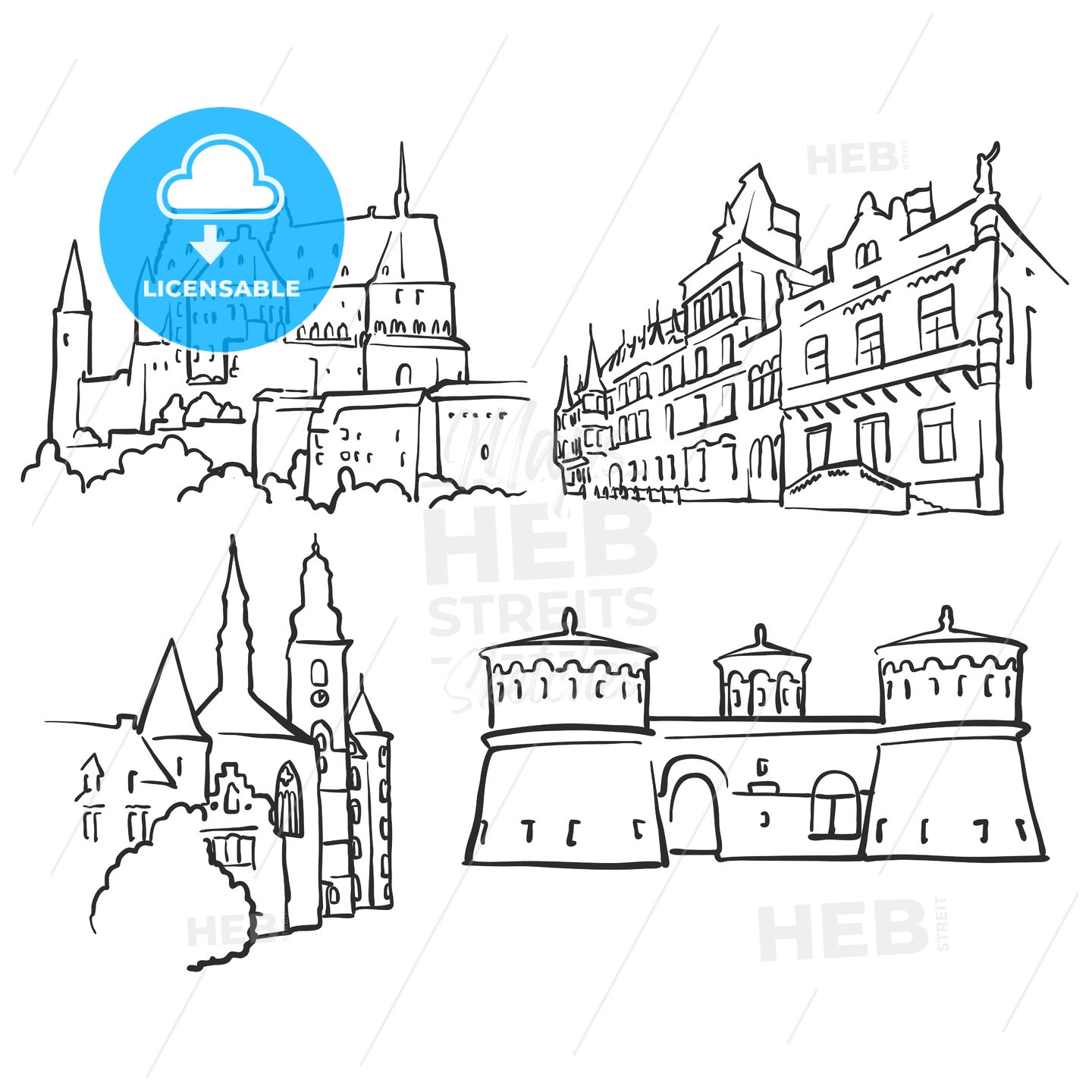 Luxembourg Luxembourg Famous Buildings – instant download
