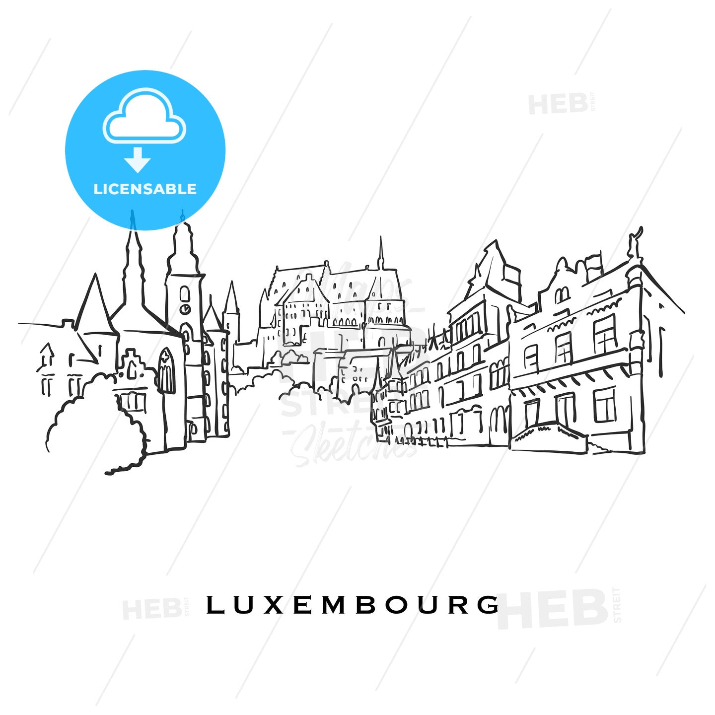 Luxembourg famous architecture – instant download