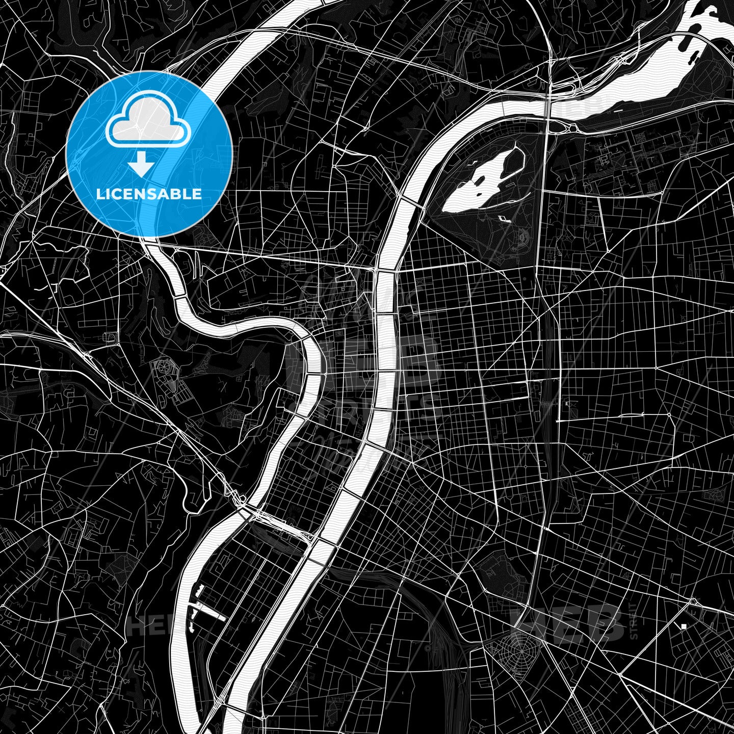 Lyon, France PDF map