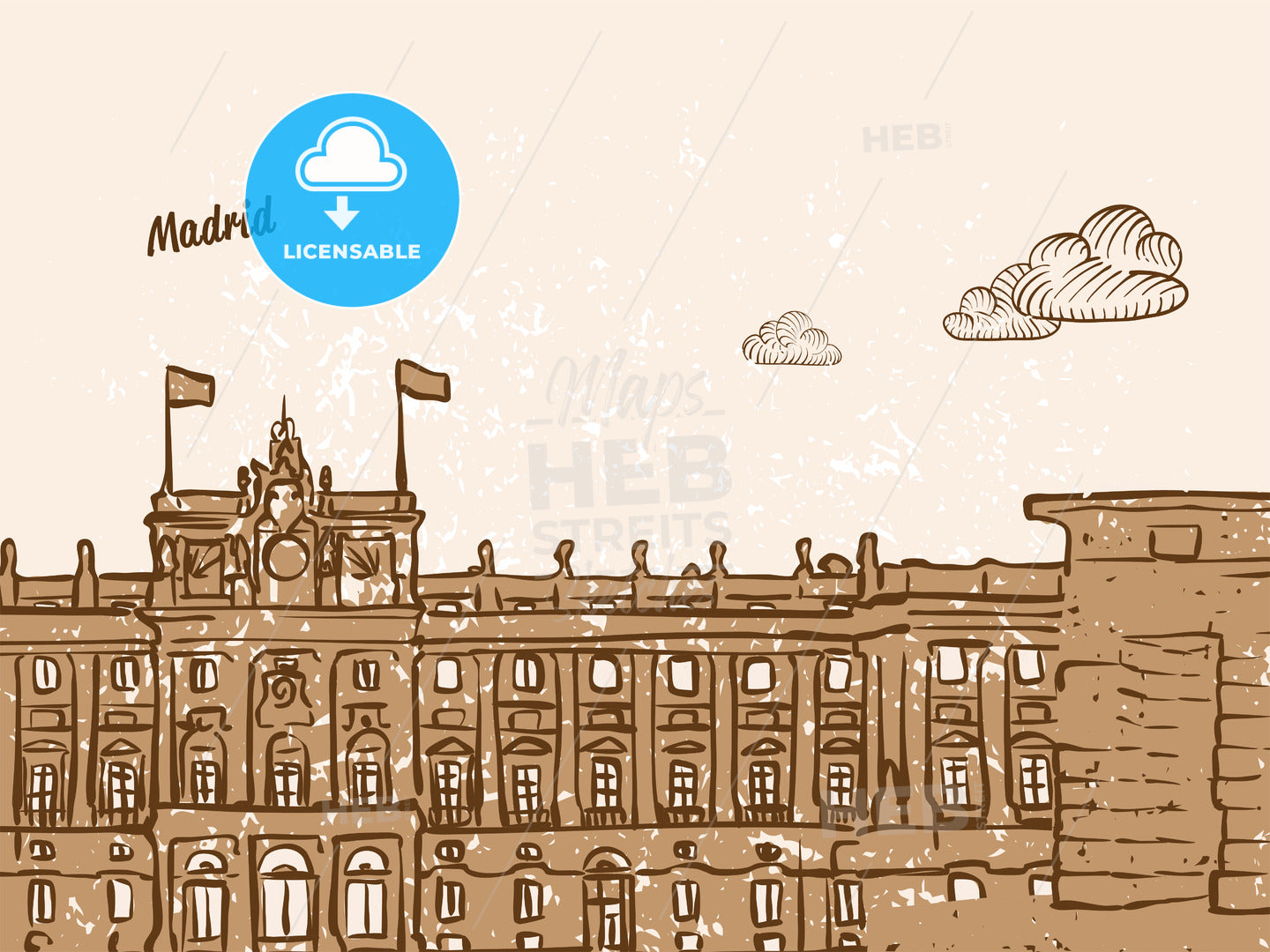 Madrid, Spain, Greeting Card – instant download