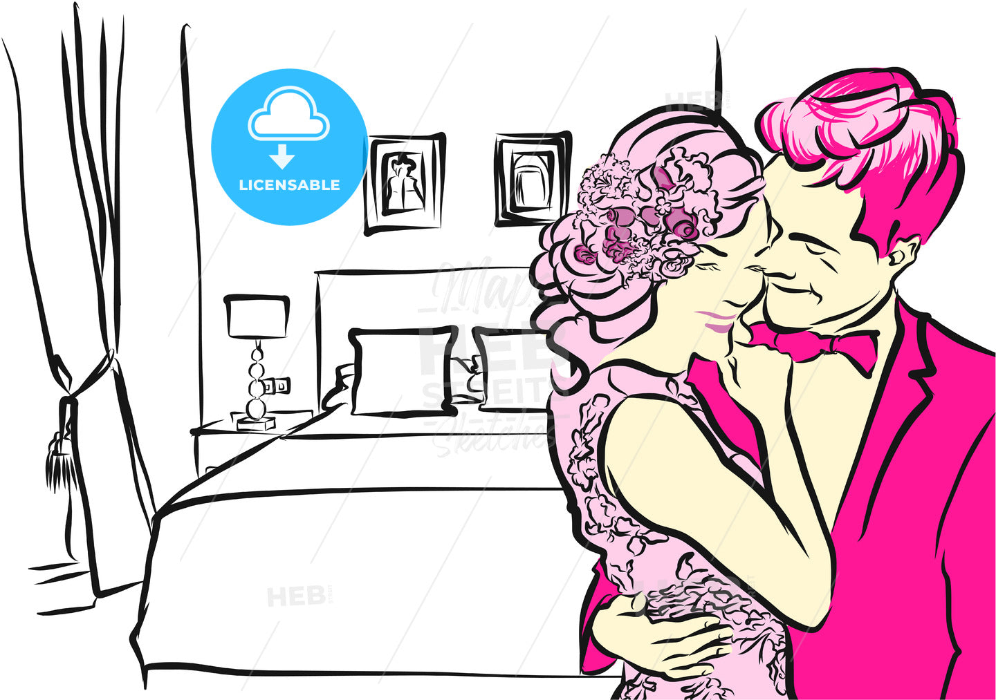 Man kisses Girl in Hotel Room – instant download