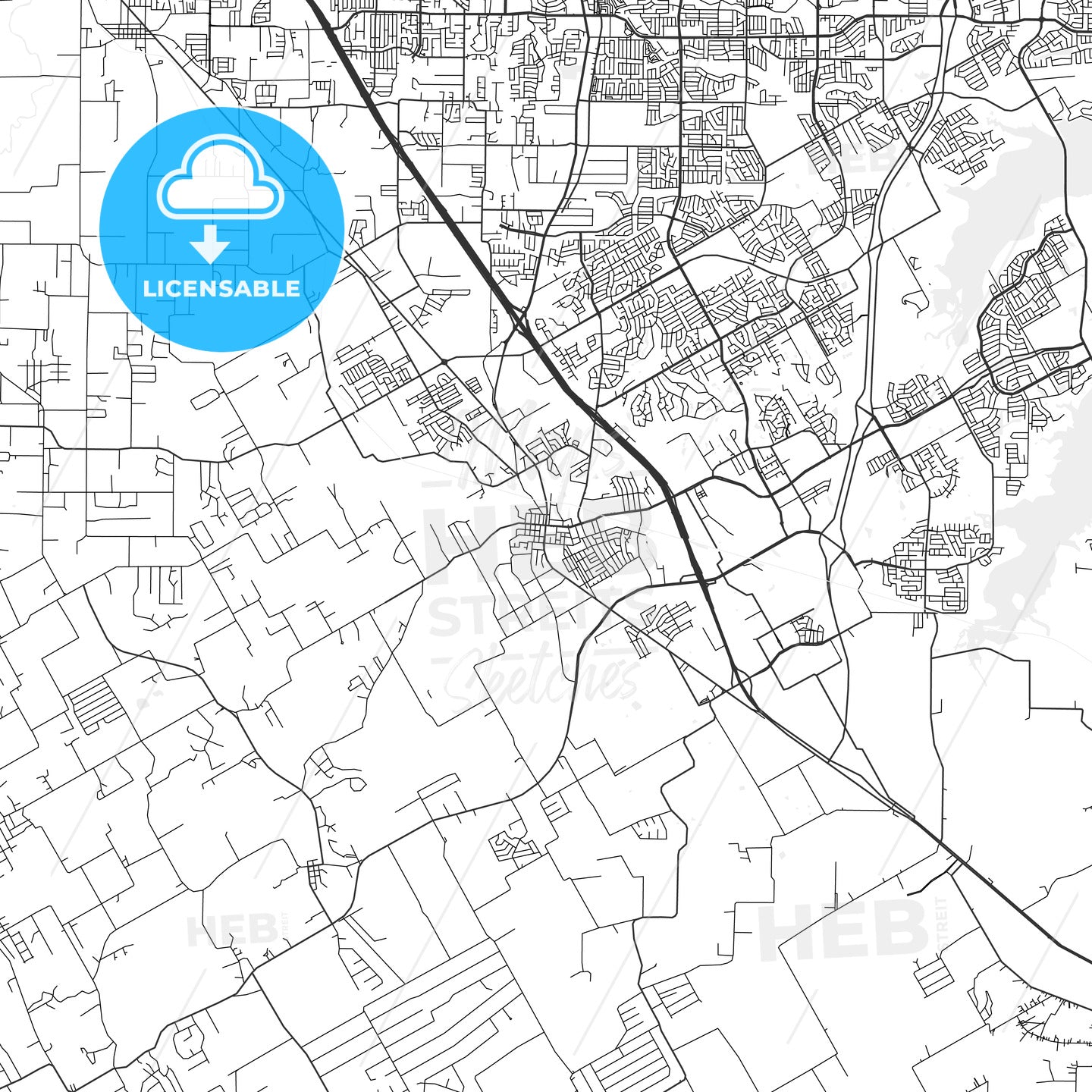 Mansfield, Texas - Area Map - Light