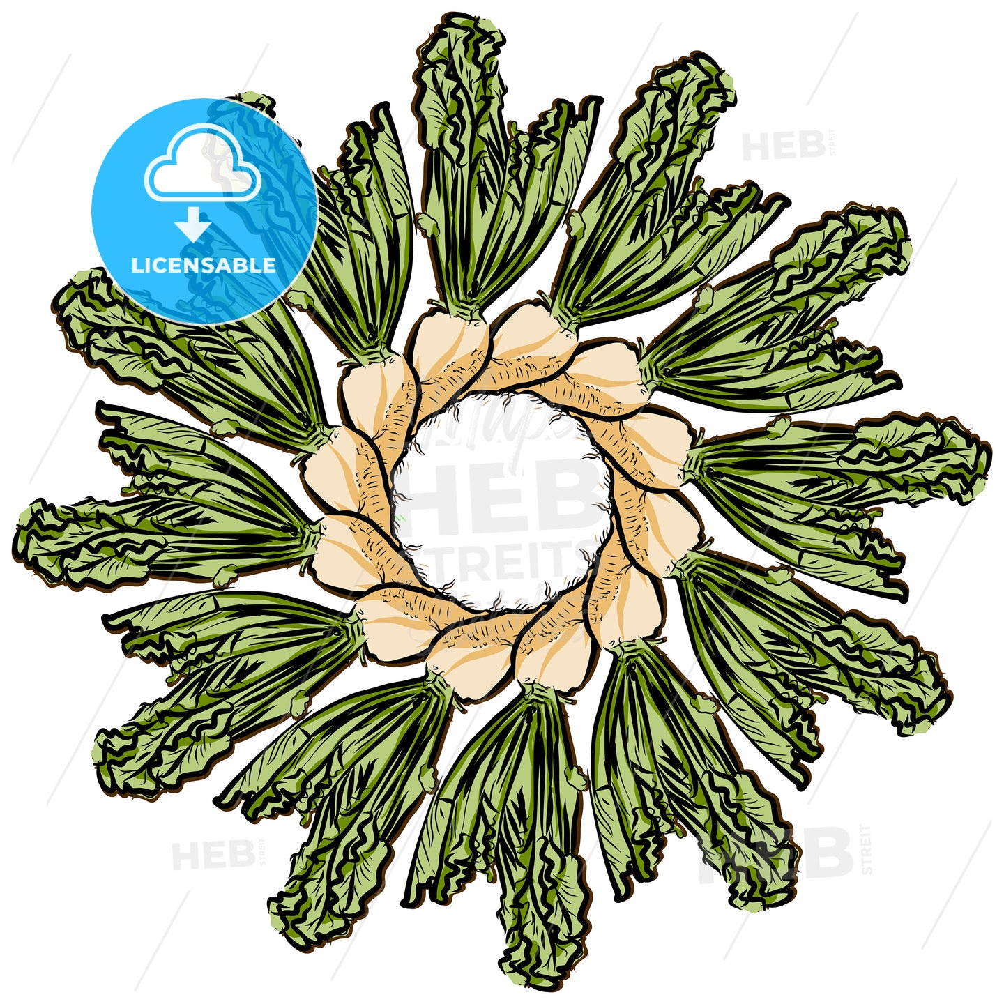 Many Sugar Beet arranged in a circle on white – instant download