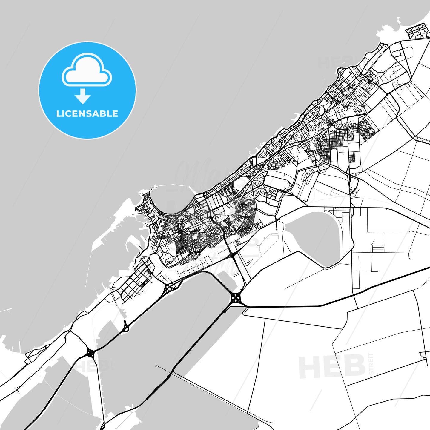 Map of Alexandria, Egypt