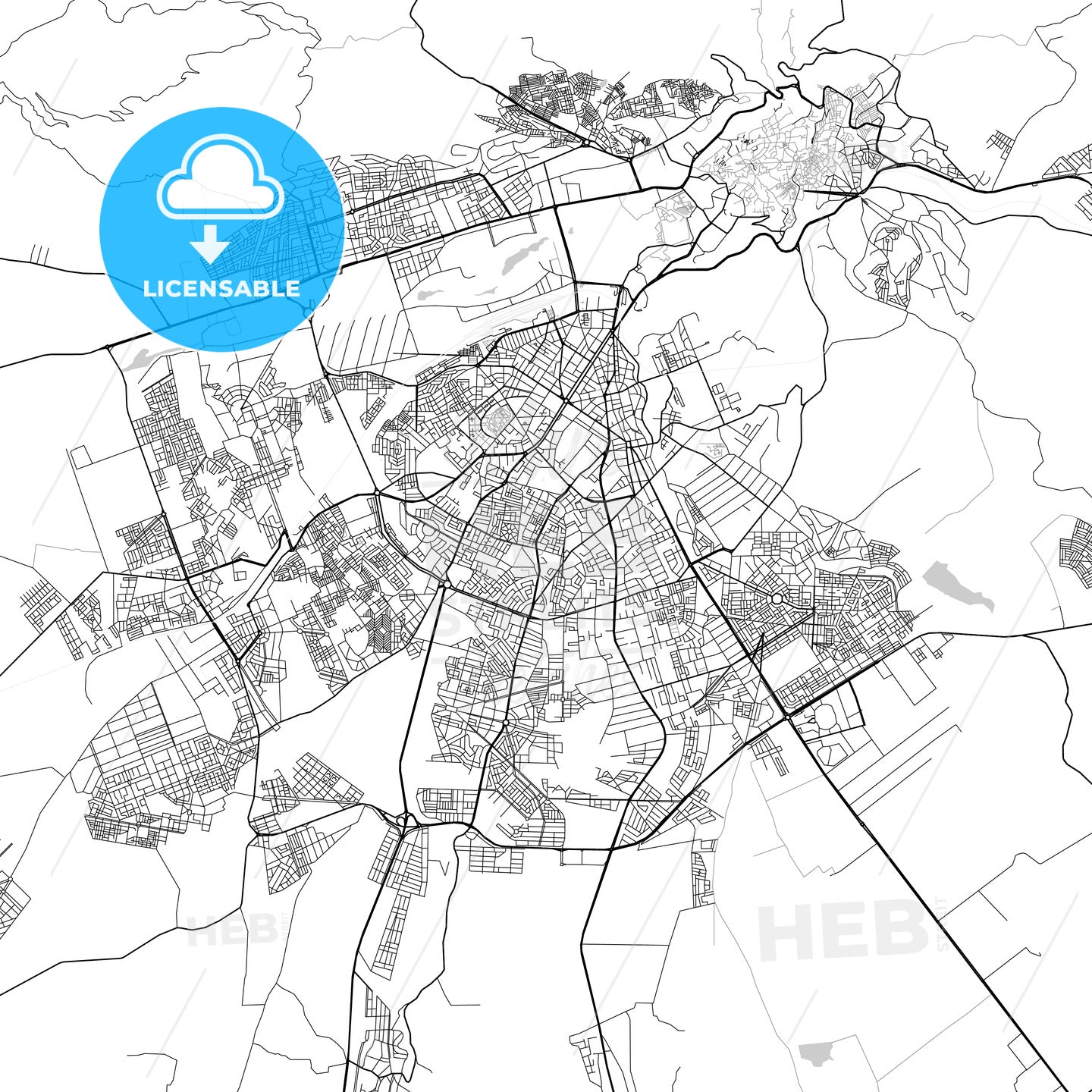 Map of Fes, Fès-Meknès, Morocco