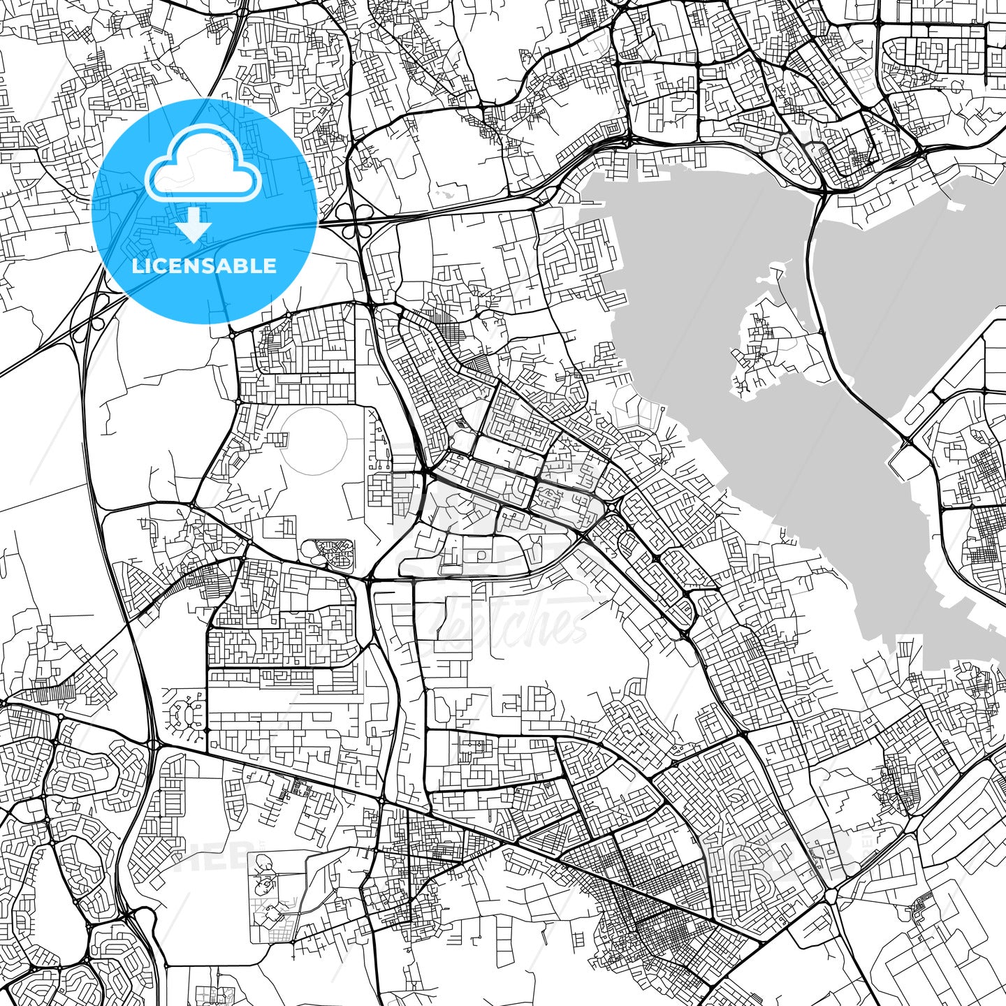 Map of Madīnat ‘Īsá, Southern Governorate, Bahrain