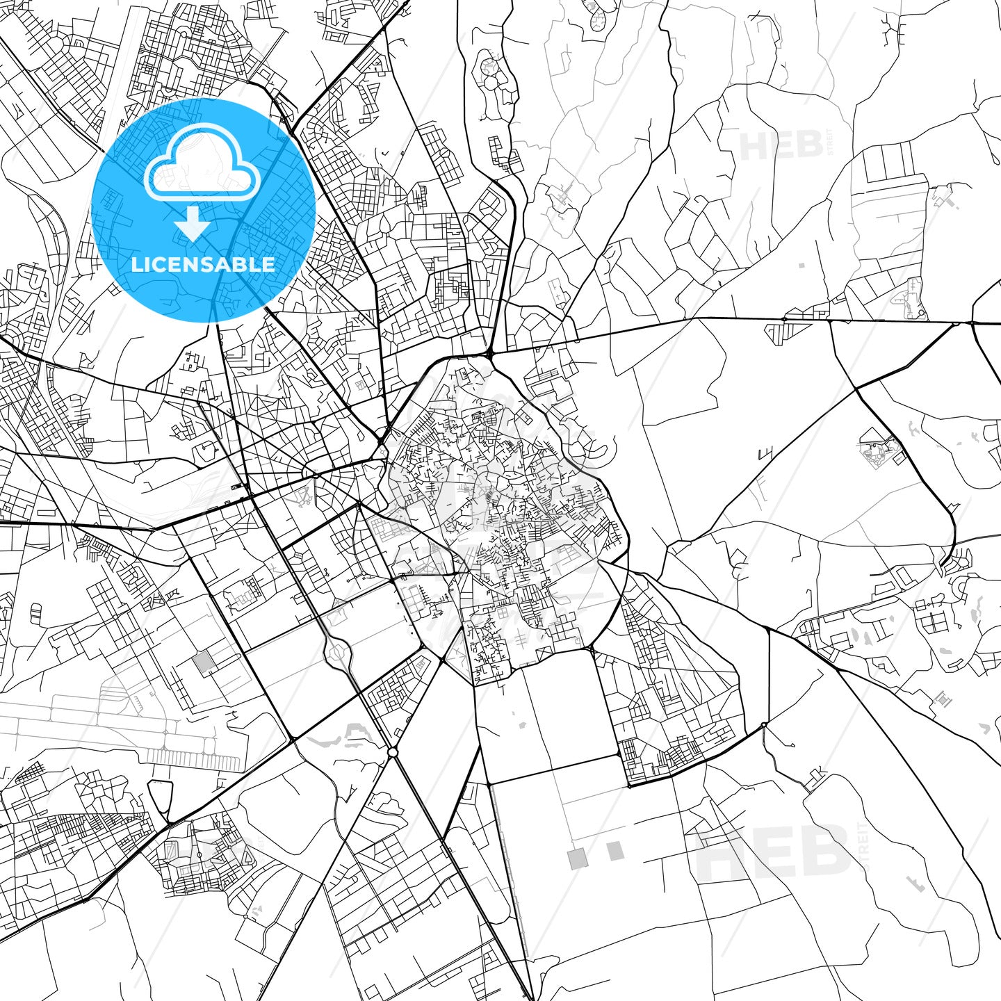 Map of Marrakesh, Marrakesh-Safi, Morocco