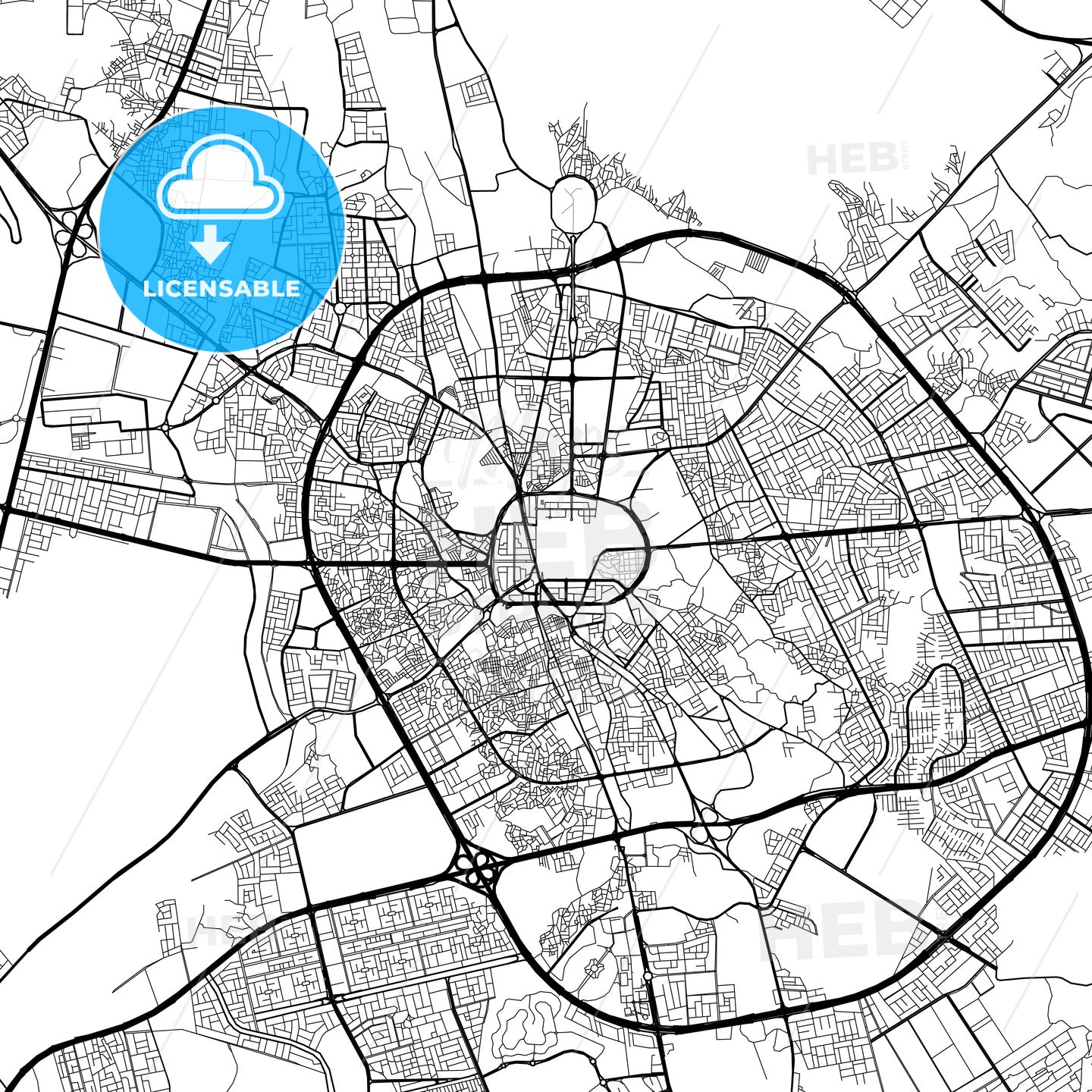 Map of Medina, Al Madīnah al Munawwarah, Saudi Arabia