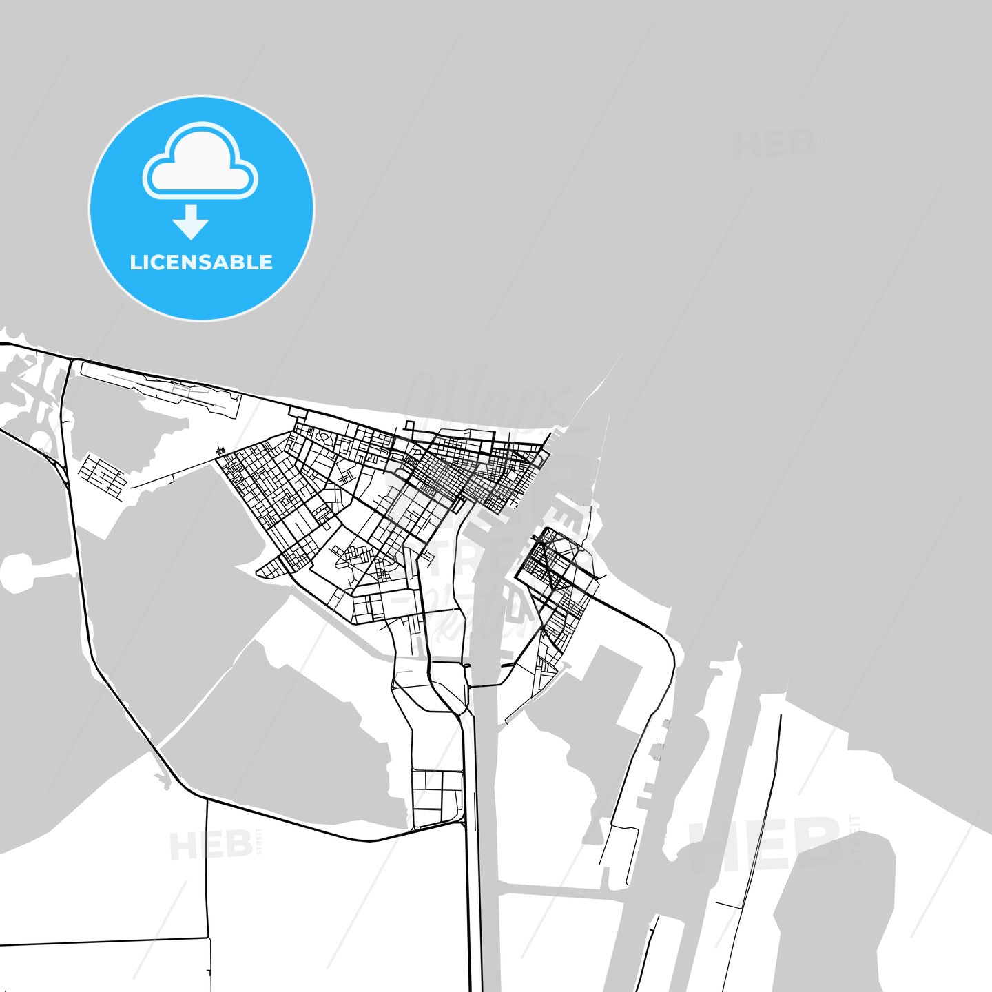 Map of Port Said, Egypt