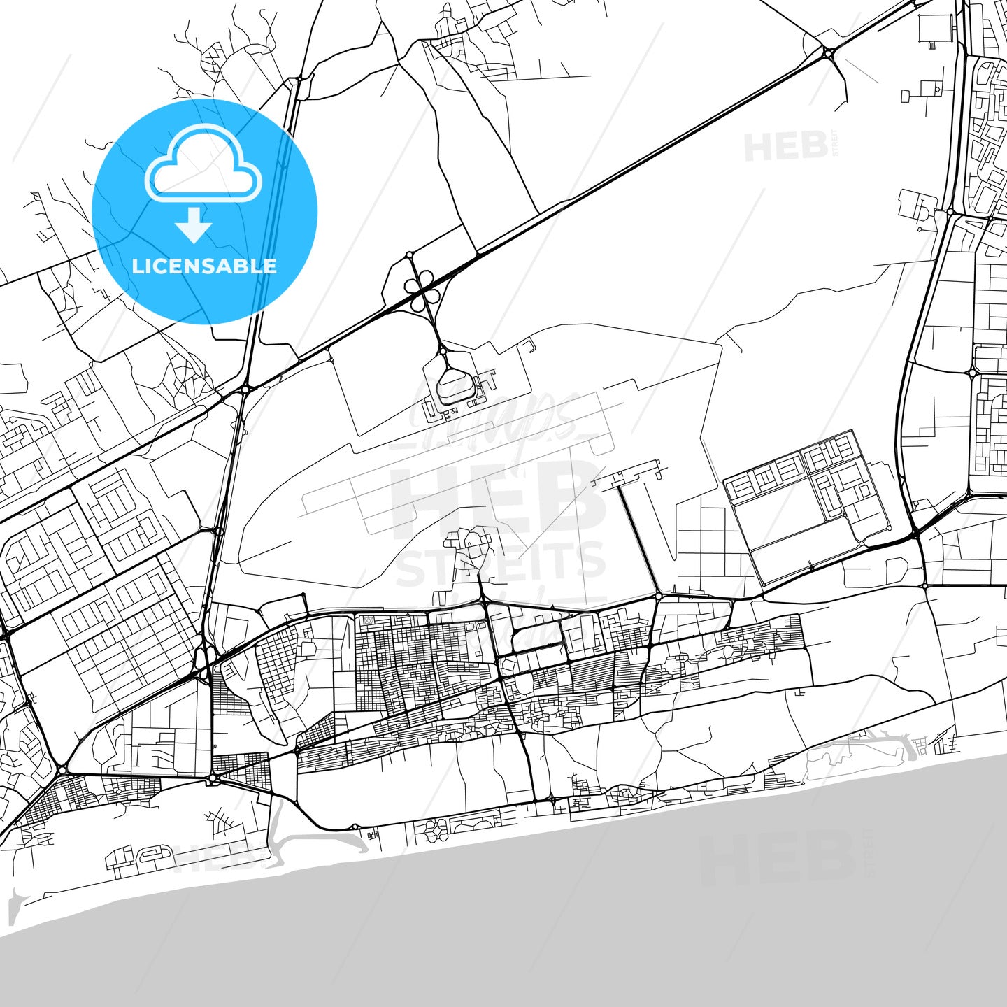 Map of Salalah, Dhofar, Oman