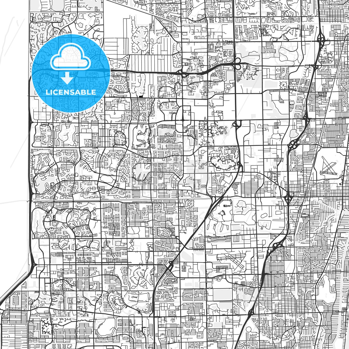 Margate, Florida - Area Map - Light