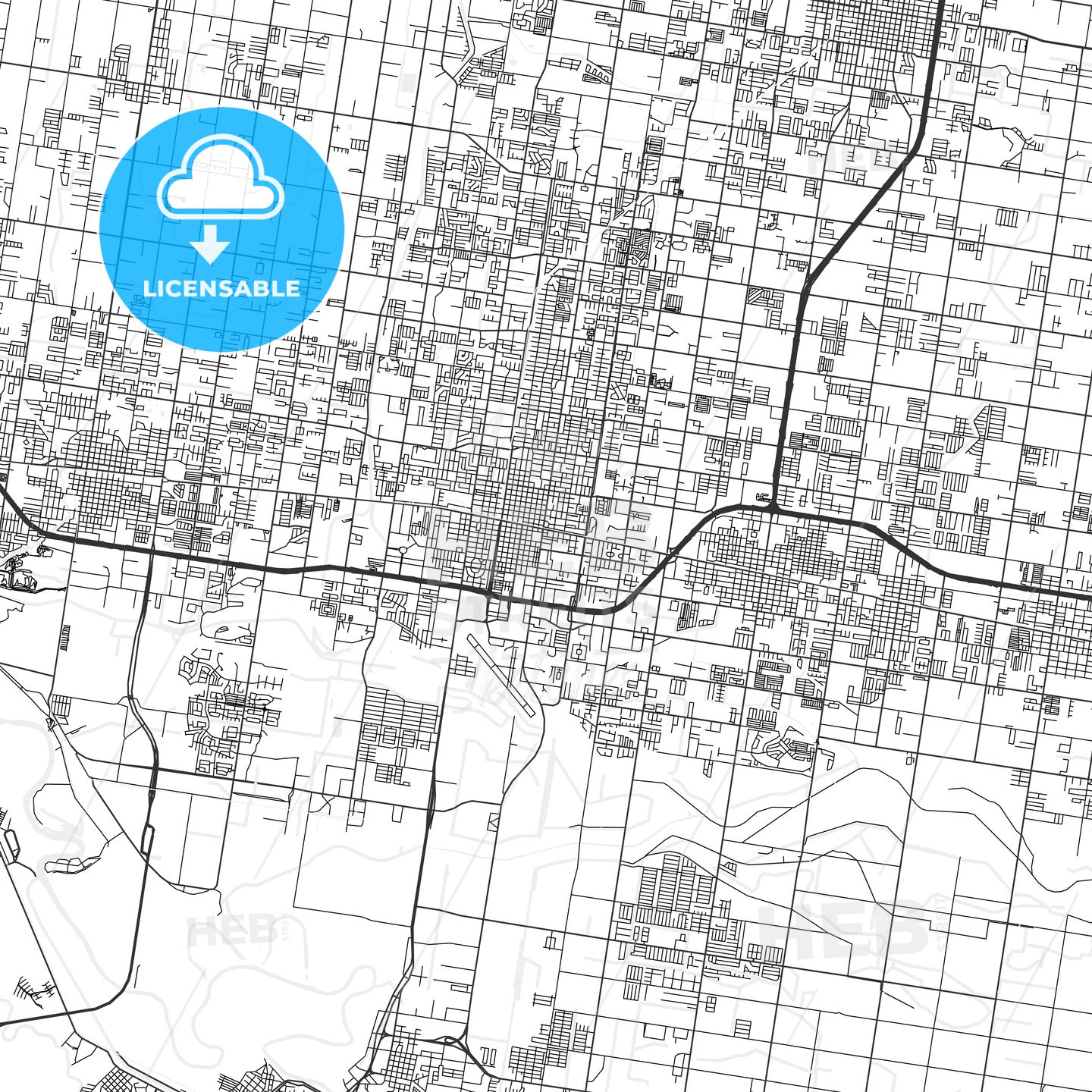 McAllen, Texas - Area Map - Light