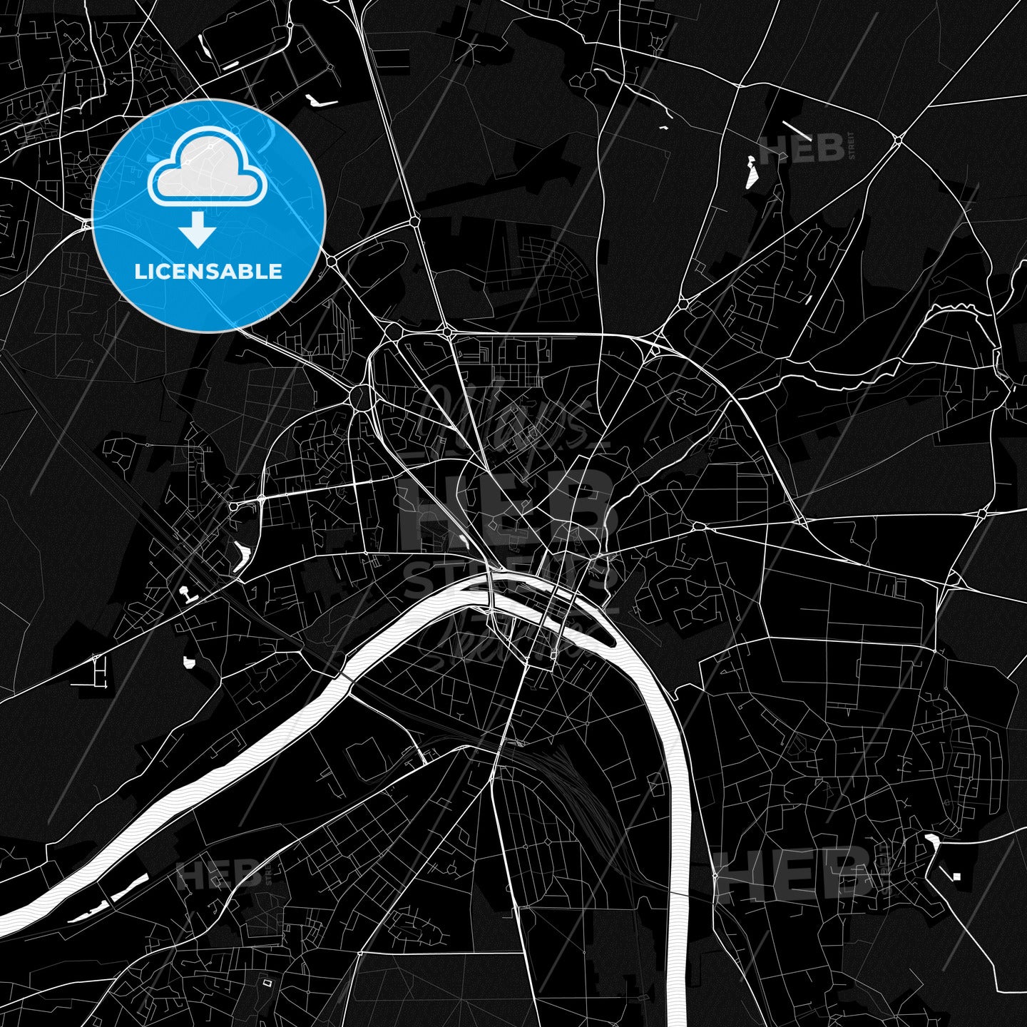 Melun, France PDF map