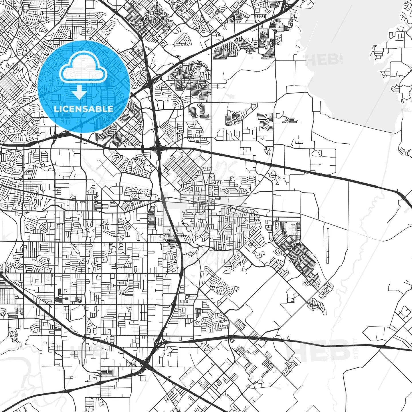 Mesquite, Texas - Area Map - Light