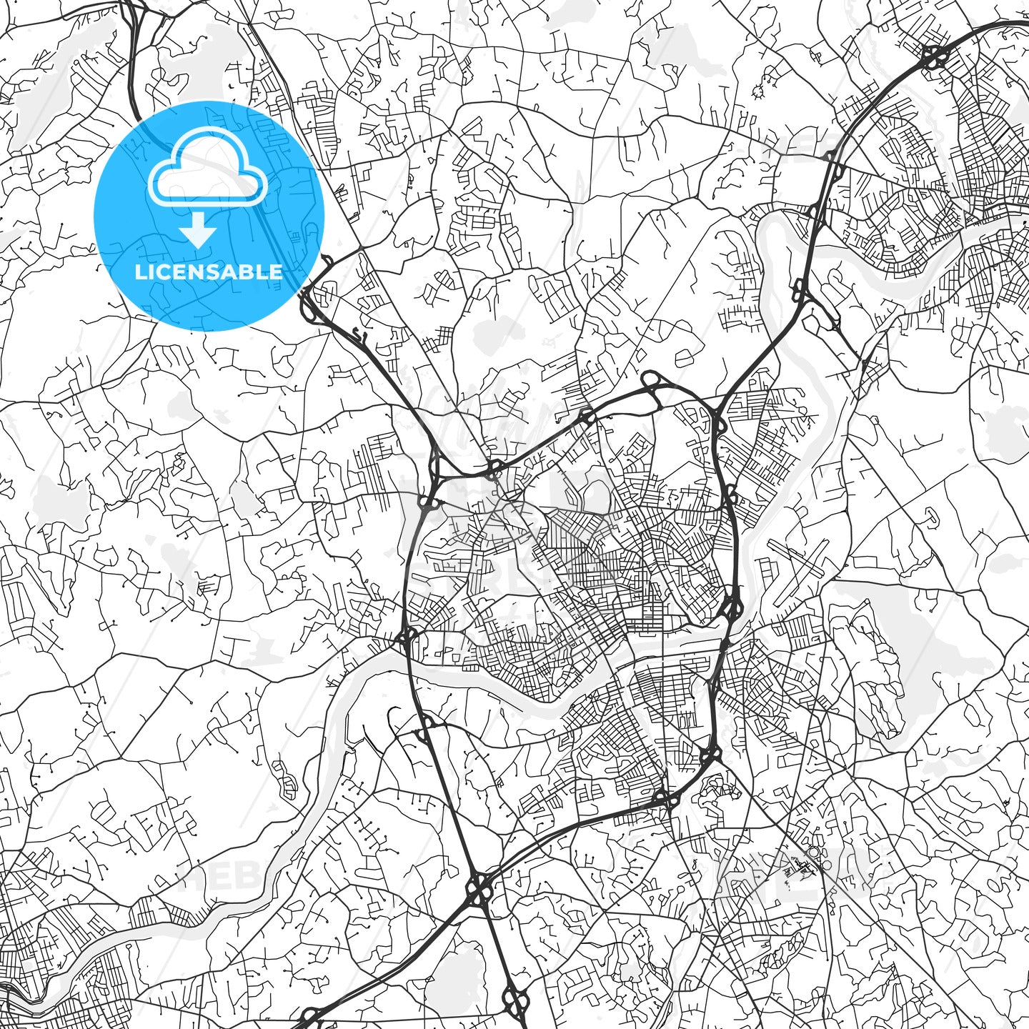 Methuen, Massachusetts - Area Map - Light