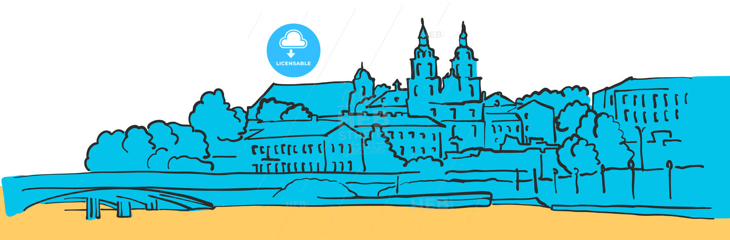 Minsk Belarus Colored Panorama – instant download