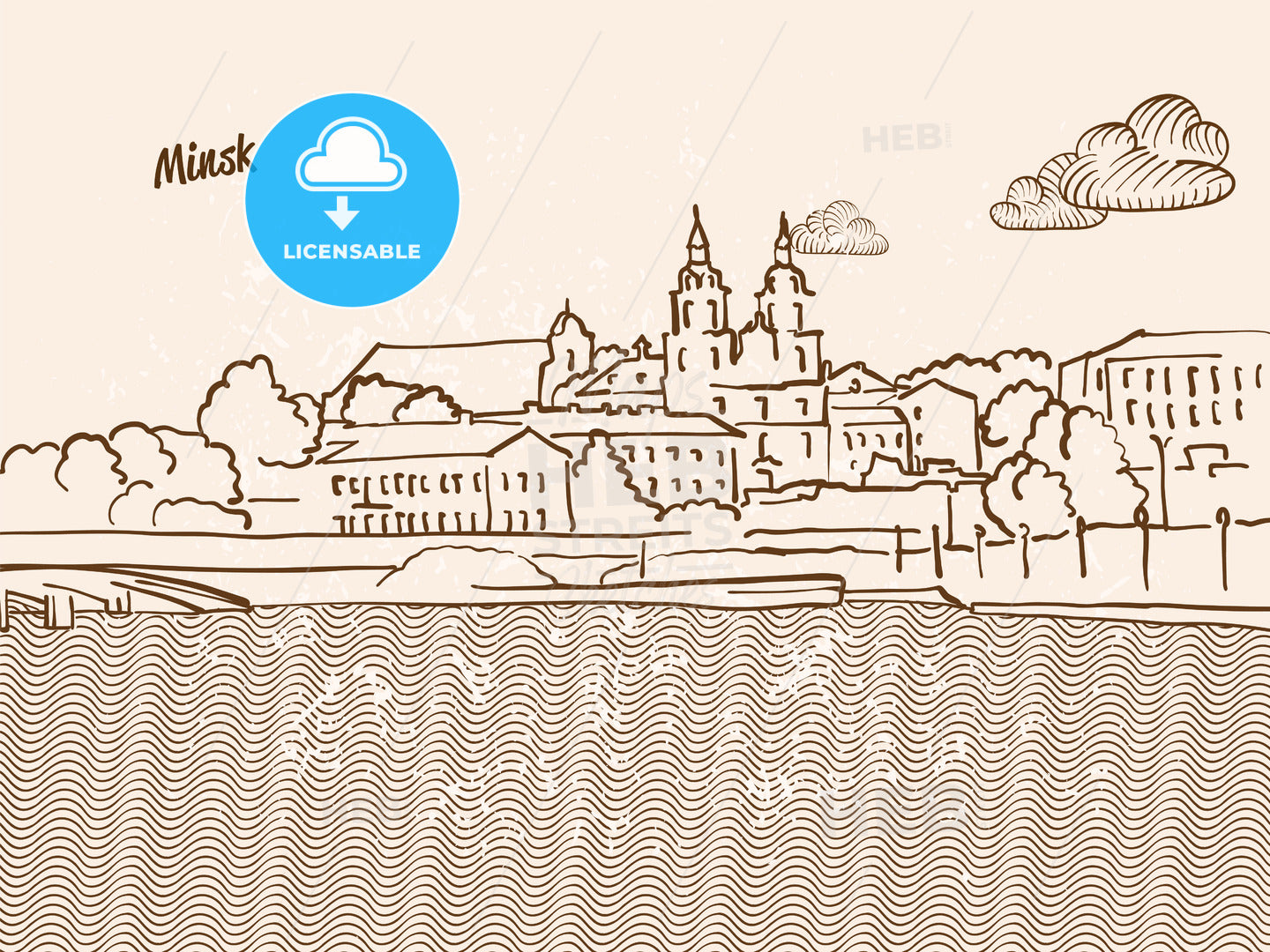 Minsk, Belarus, Greeting Card – instant download