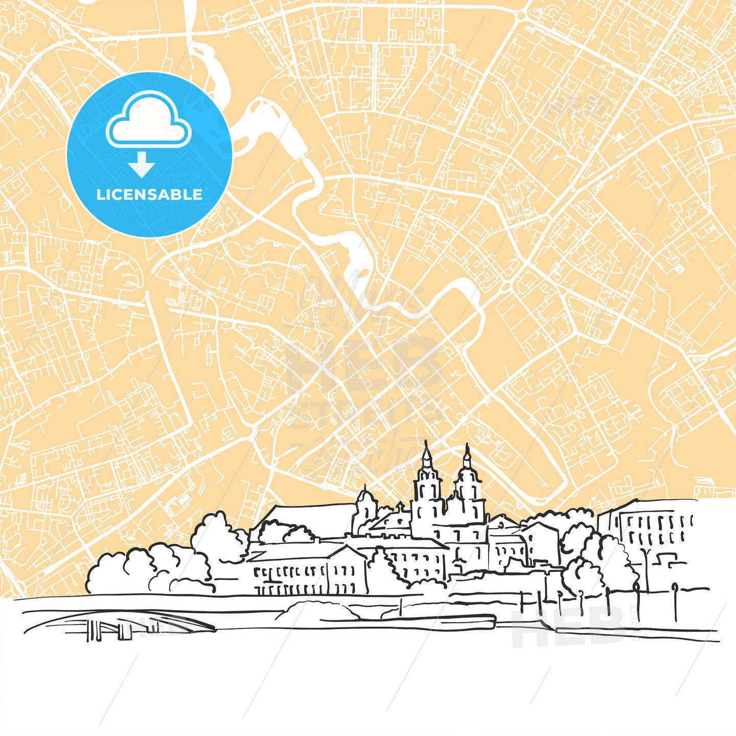 Minsk Belarus Skyline Map