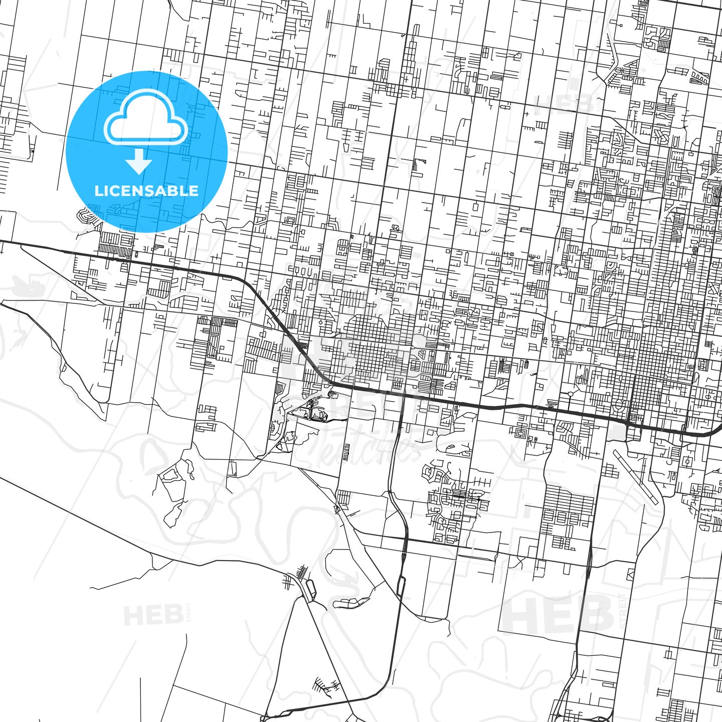 Mission, Texas - Area Map - Light