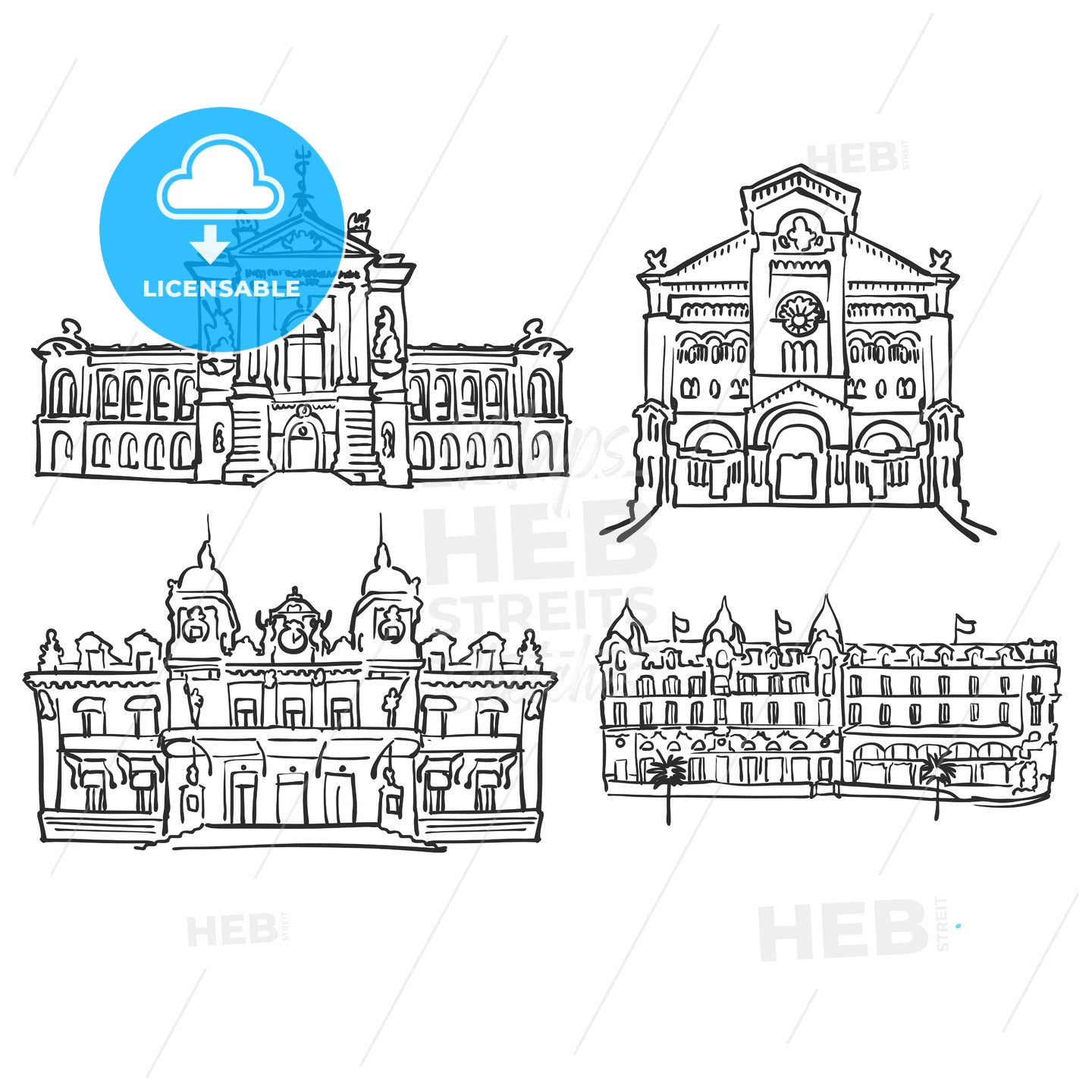 Monaco, Famous Buildings – instant download