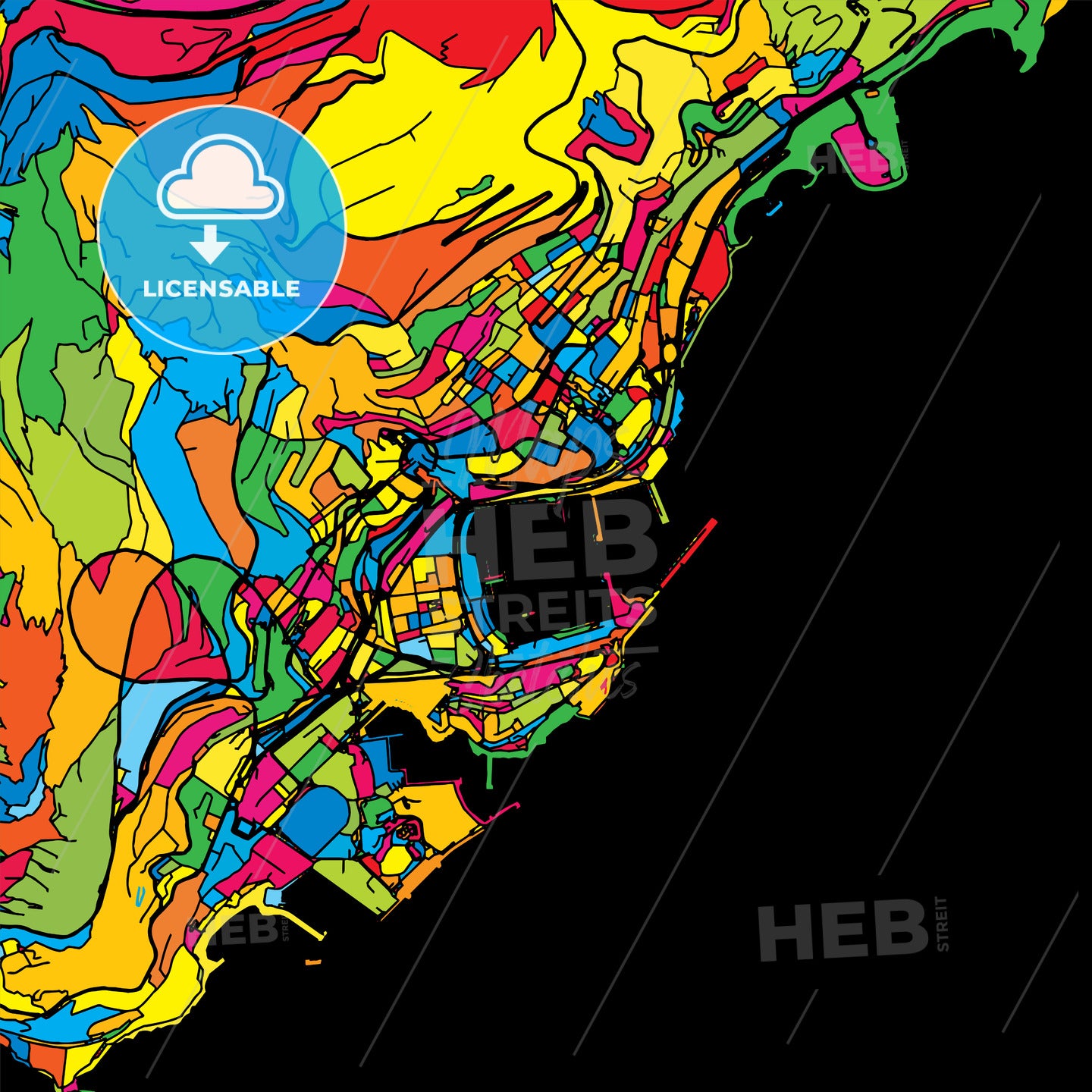 Monaco Monaco Colorful Map