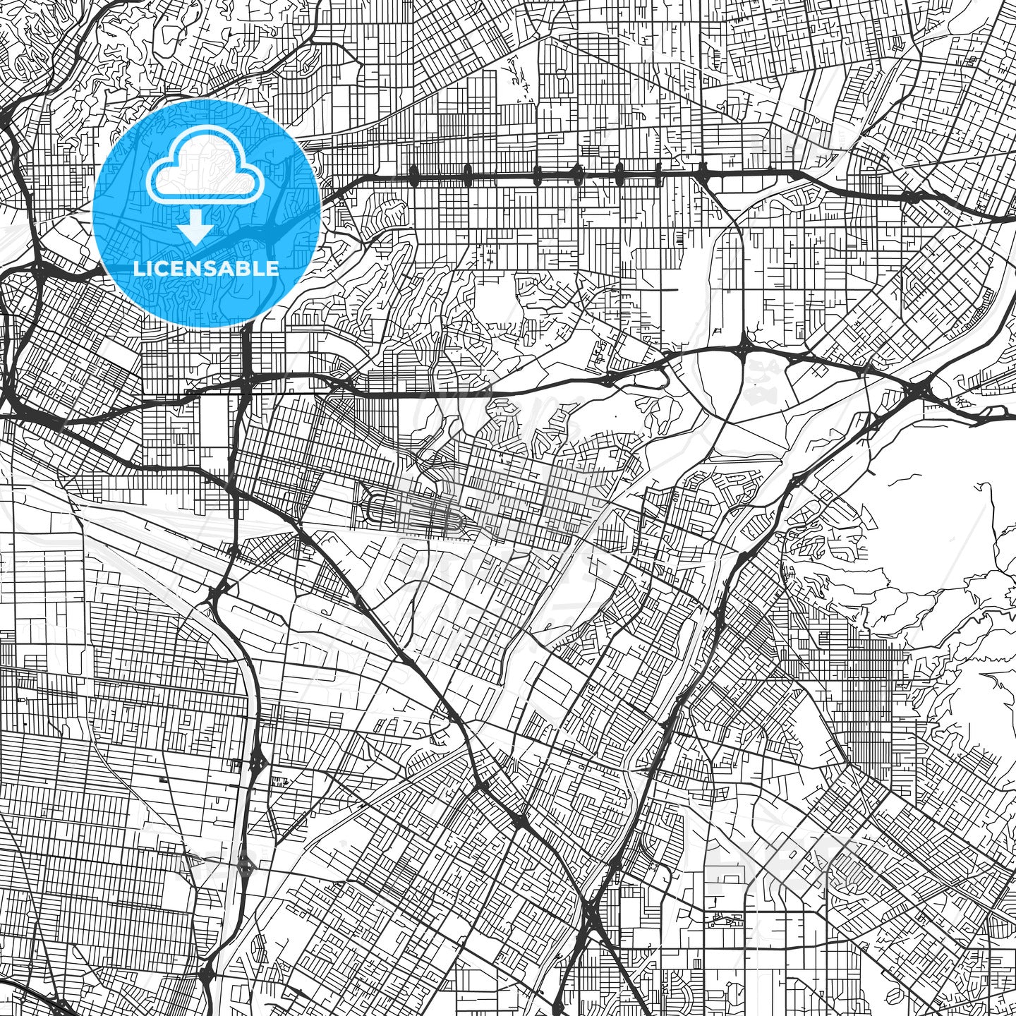 Montebello, California - Area Map - Light