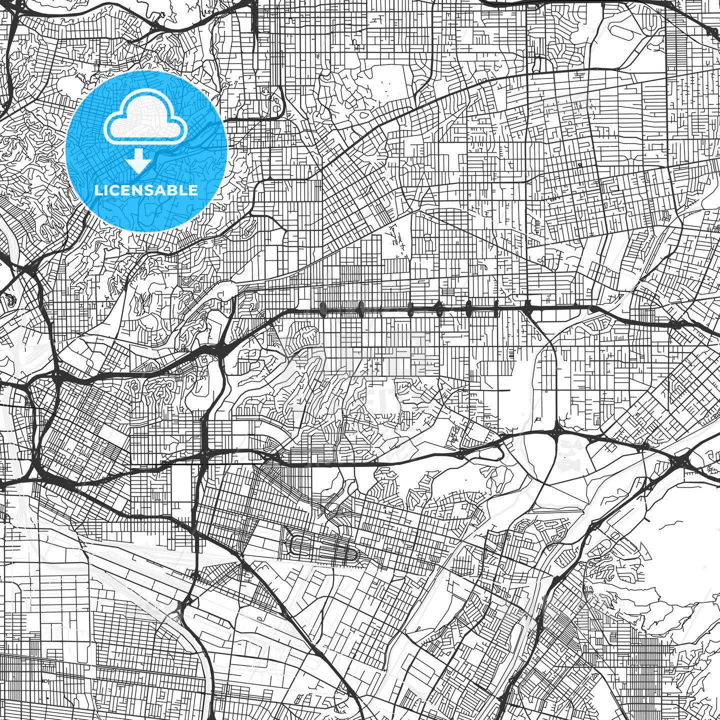 Monterey Park, California - Area Map - Light