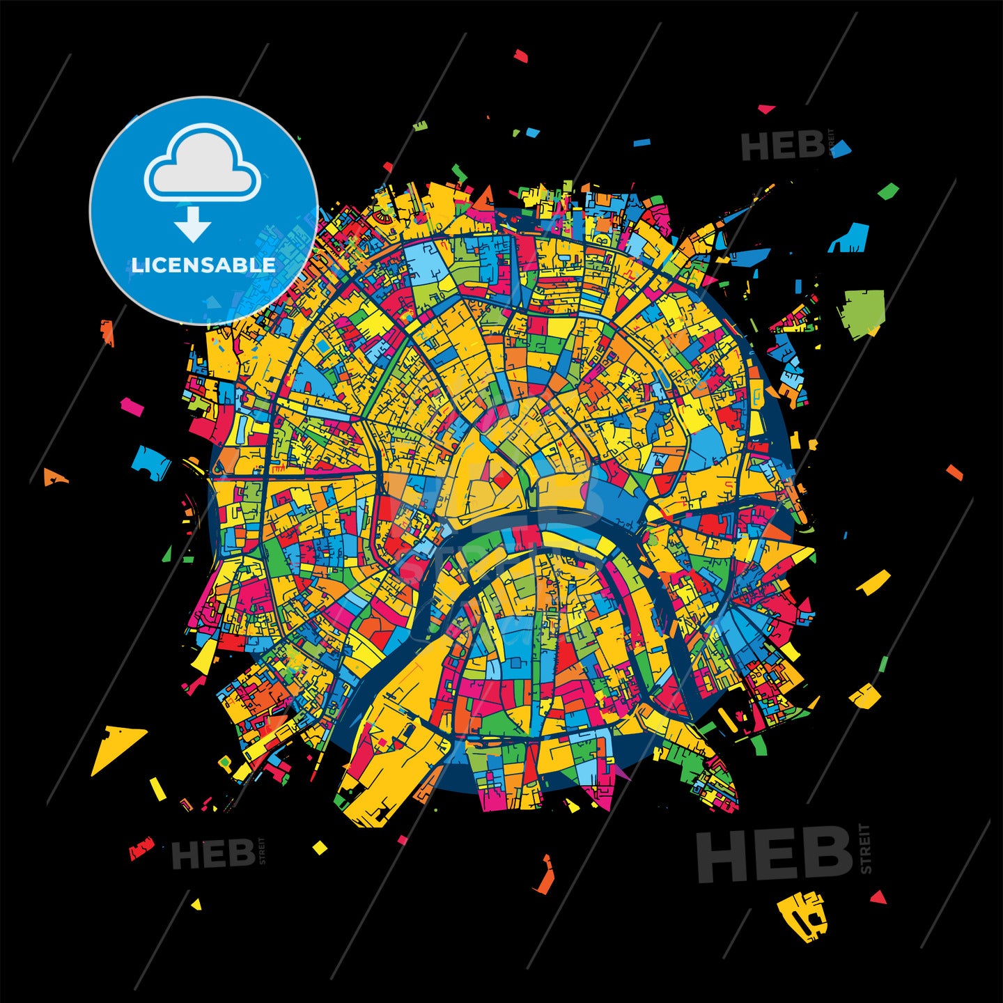 Moscow, Russia, Colorful Artmap