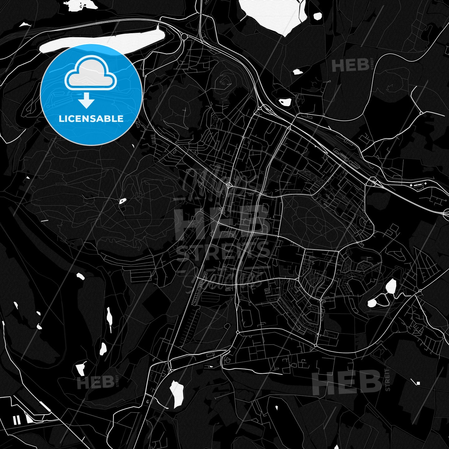 Most, Czechia PDF map