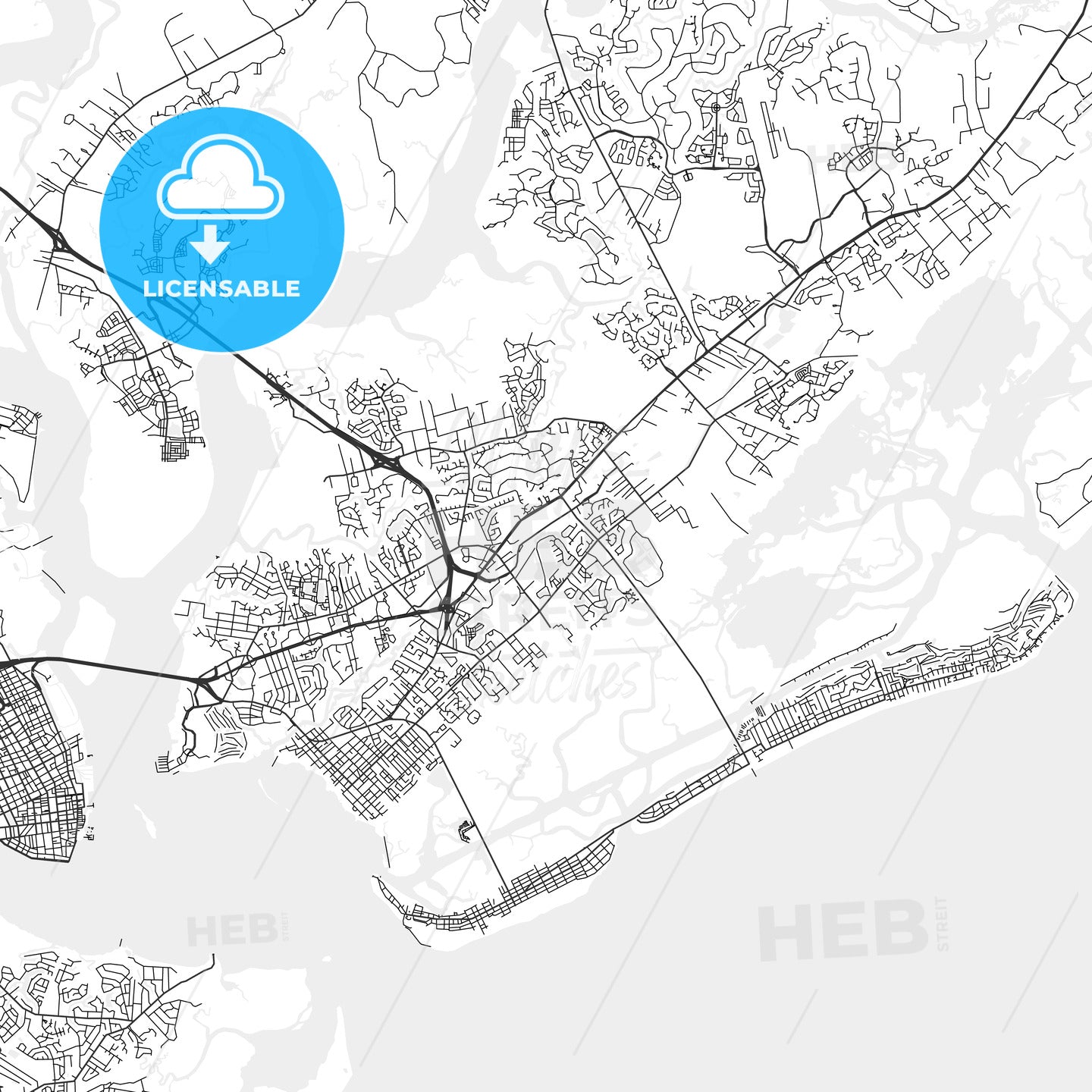 Mount Pleasant, South Carolina - Area Map - Light