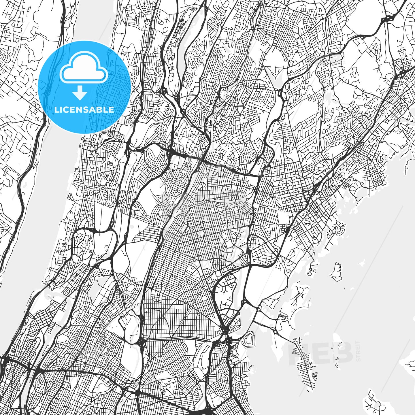 Mount Vernon, New York - Area Map - Light