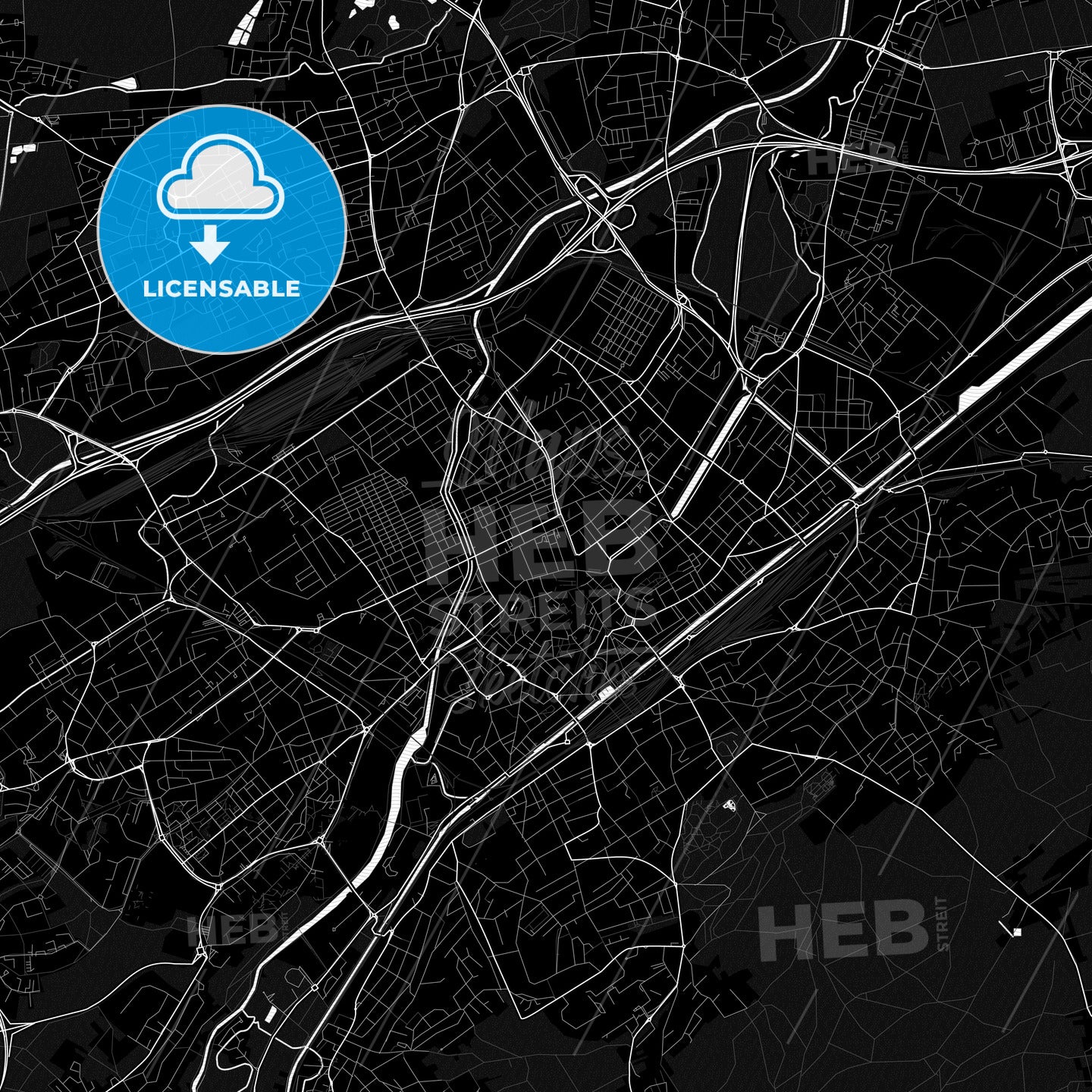 Mulhouse, France PDF map