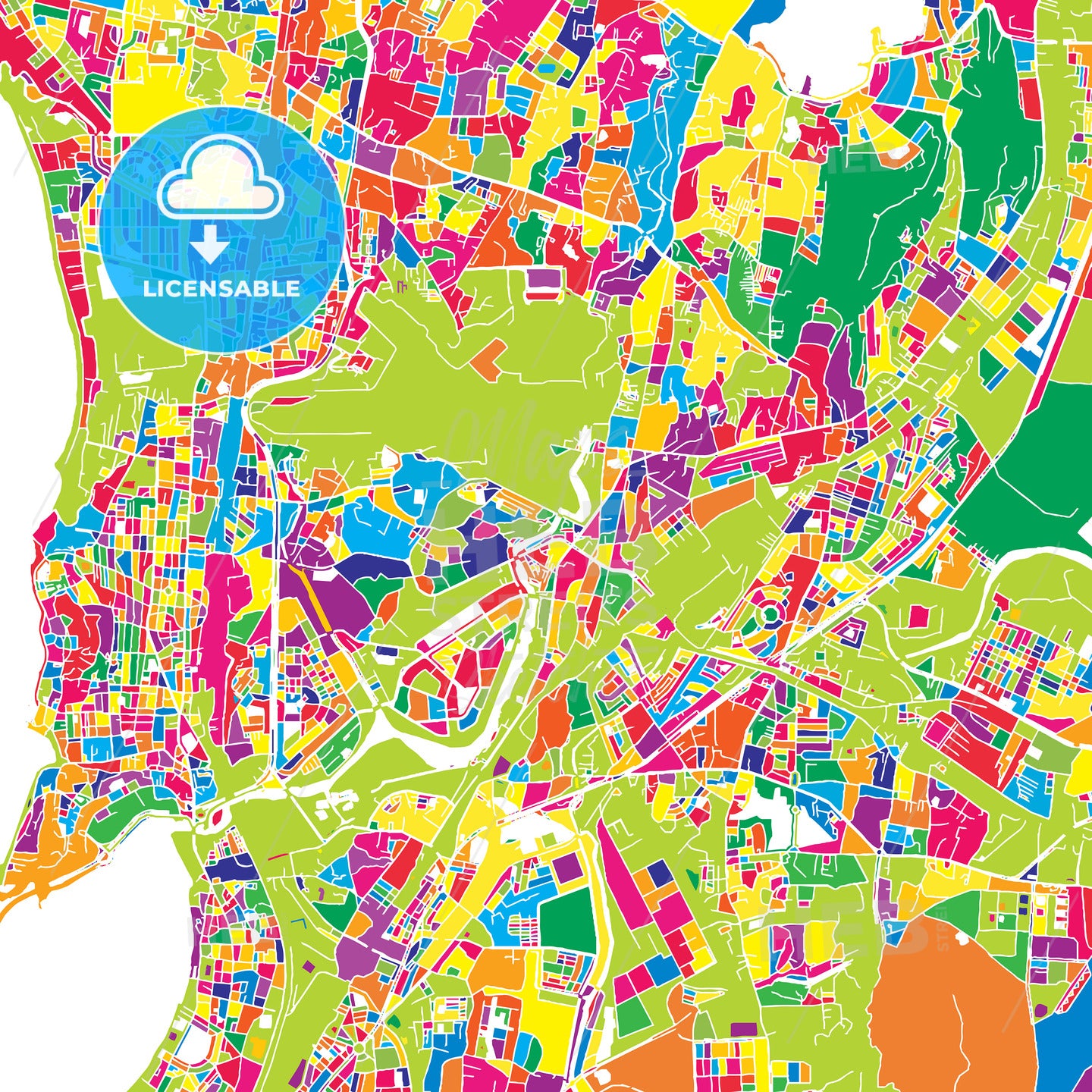 Mumbai, India, colorful vector map