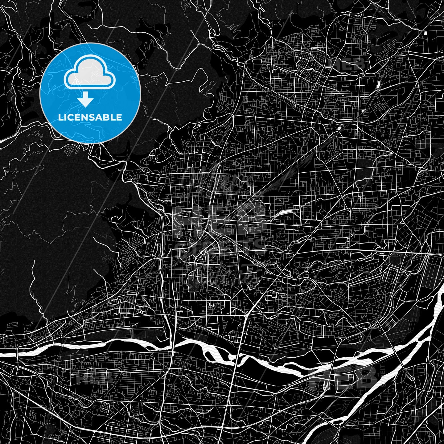 Nagano, Japan PDF map