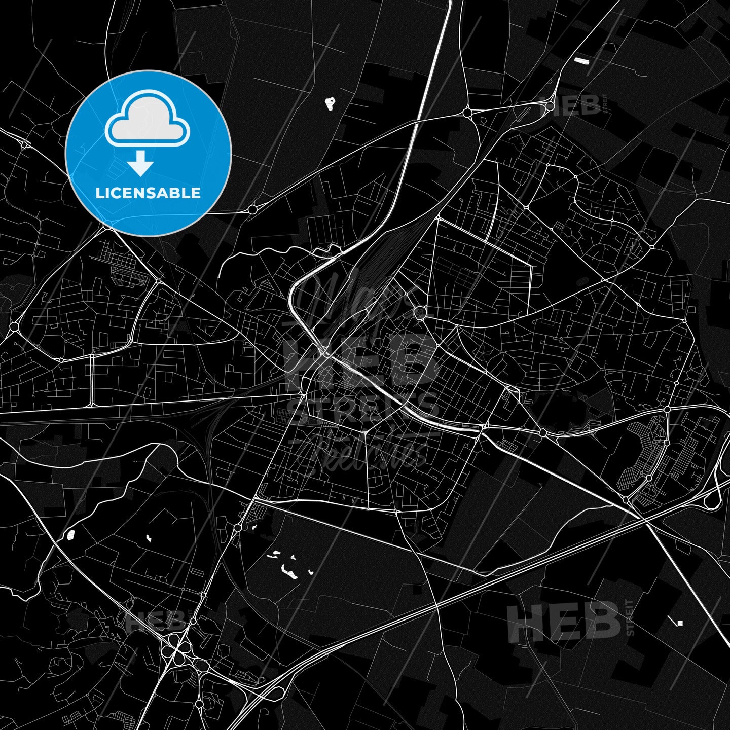 Narbonne, France PDF map